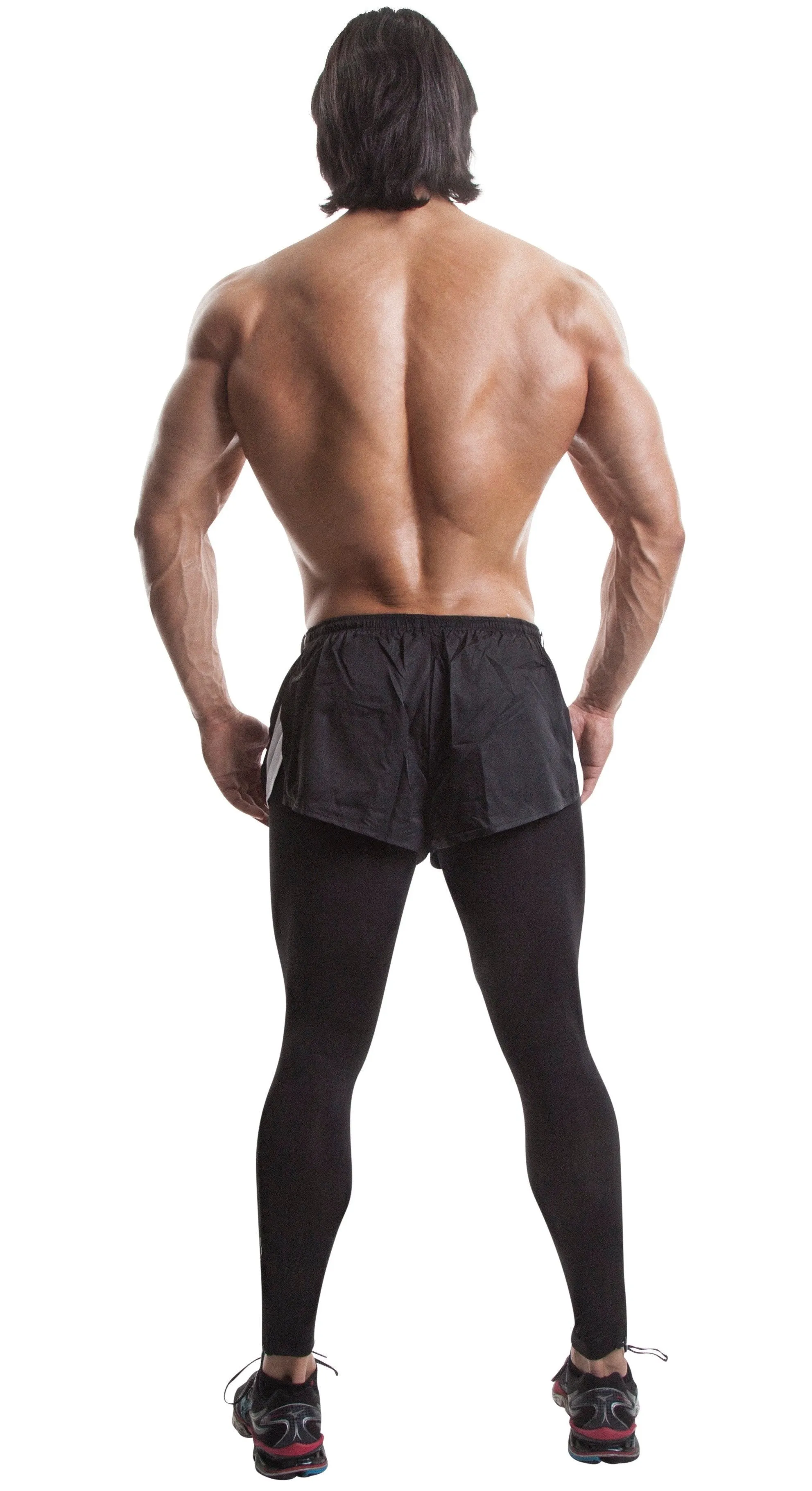 2-in-1 Leggings and Shorts(Black/white)-Nylon/elastin