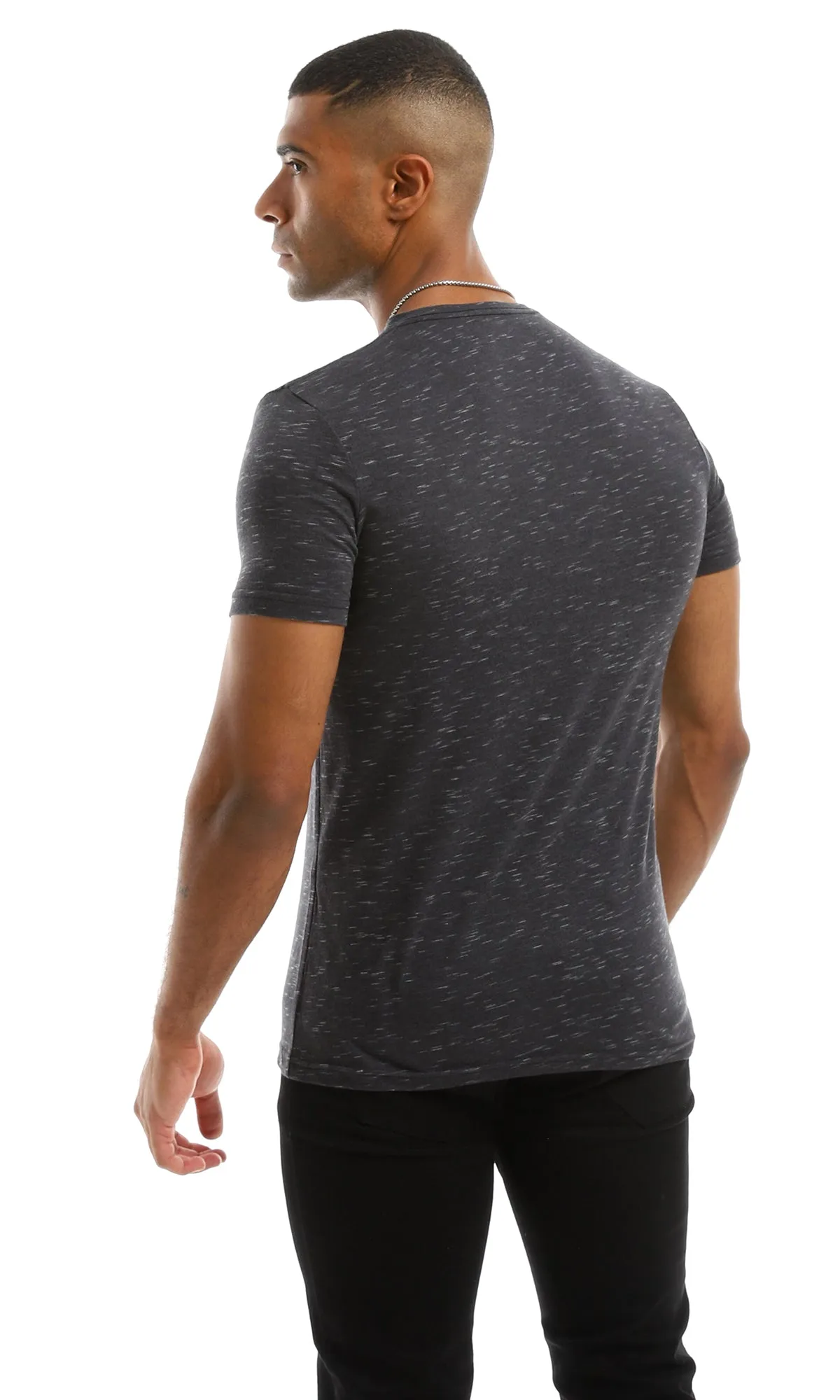 97922 Heather Charcoal V-Neck T-Shirt
