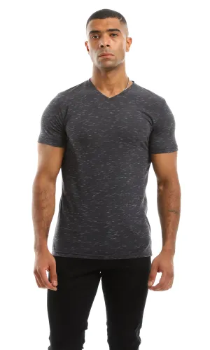 97922 Heather Charcoal V-Neck T-Shirt