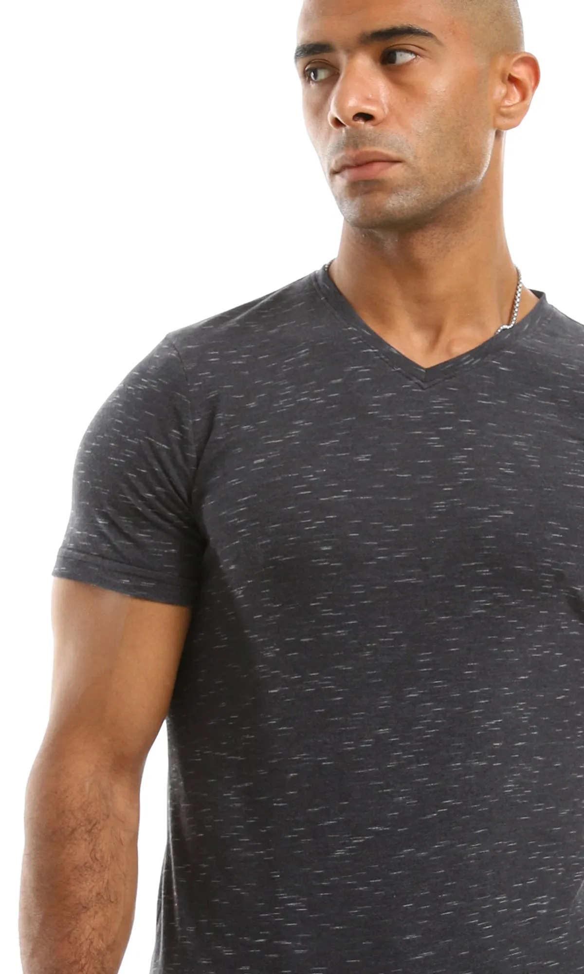 97922 Heather Charcoal V-Neck T-Shirt