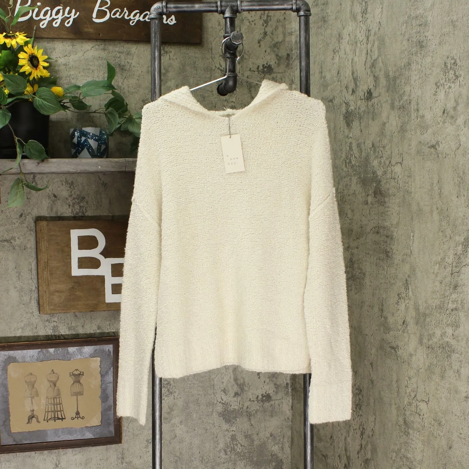 A New Day Women's Casual Fit V-Neck Hoodie Pullover Sweater