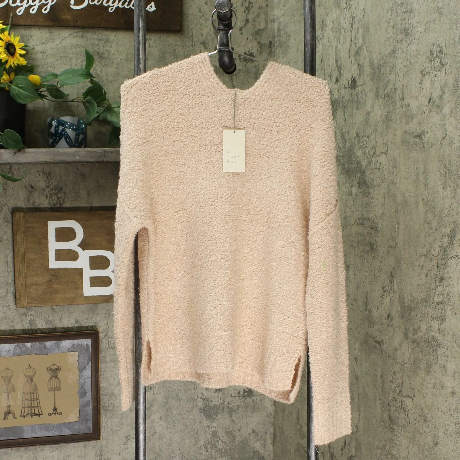 A New Day Women's Casual Fit V-Neck Hoodie Pullover Sweater