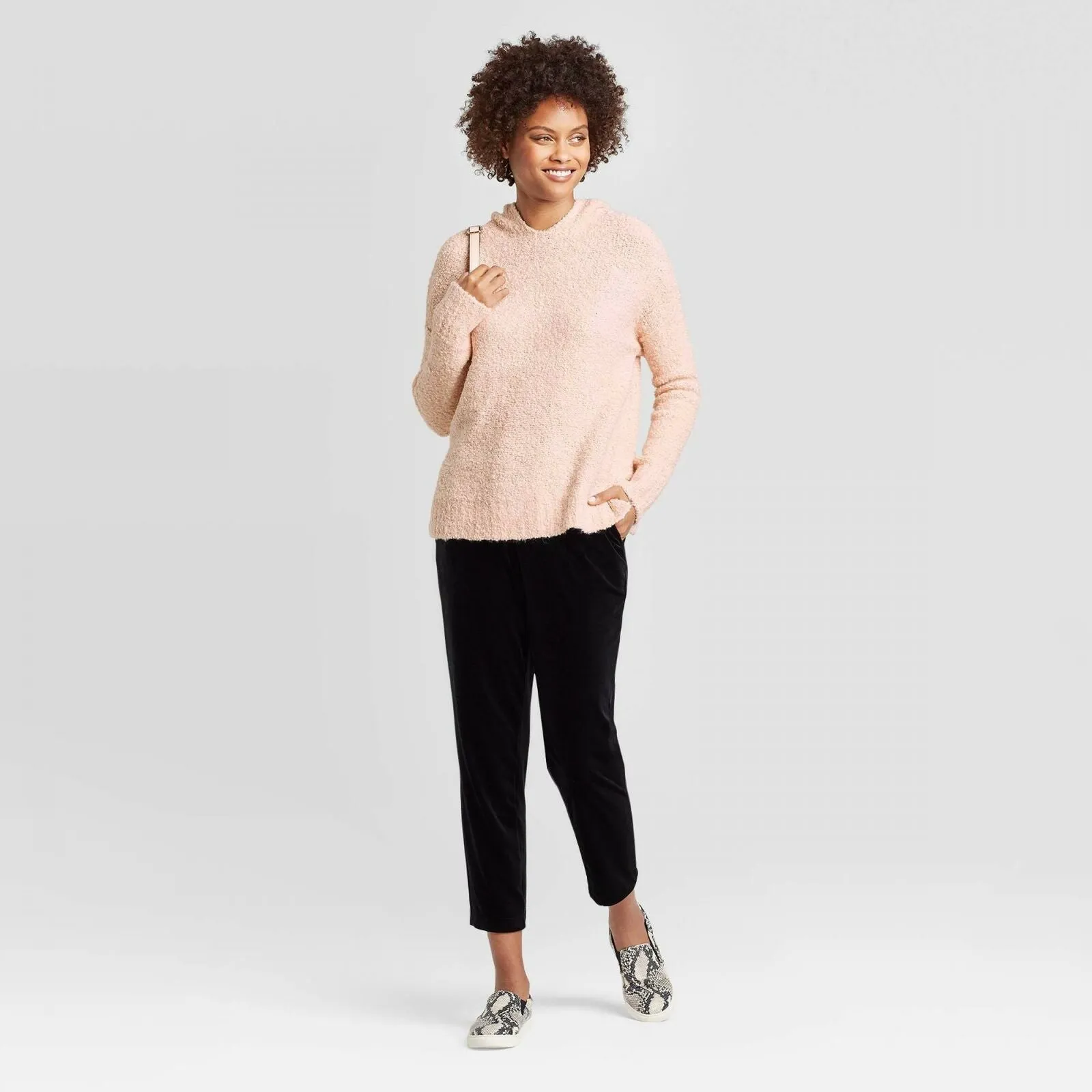 A New Day Women's Casual Fit V-Neck Hoodie Pullover Sweater