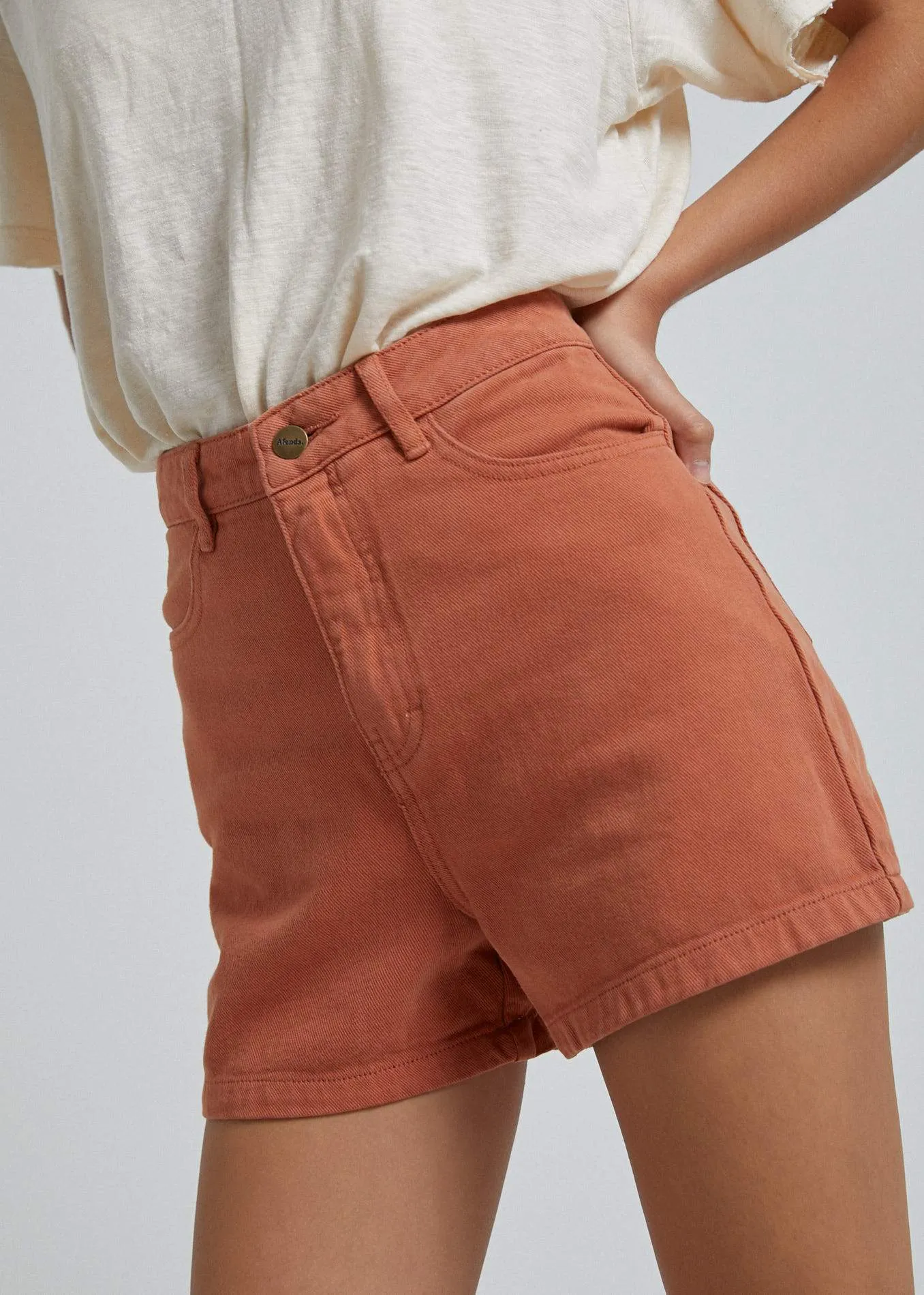 Afends Womens Seventy Threes - Twill Short - Tobacco