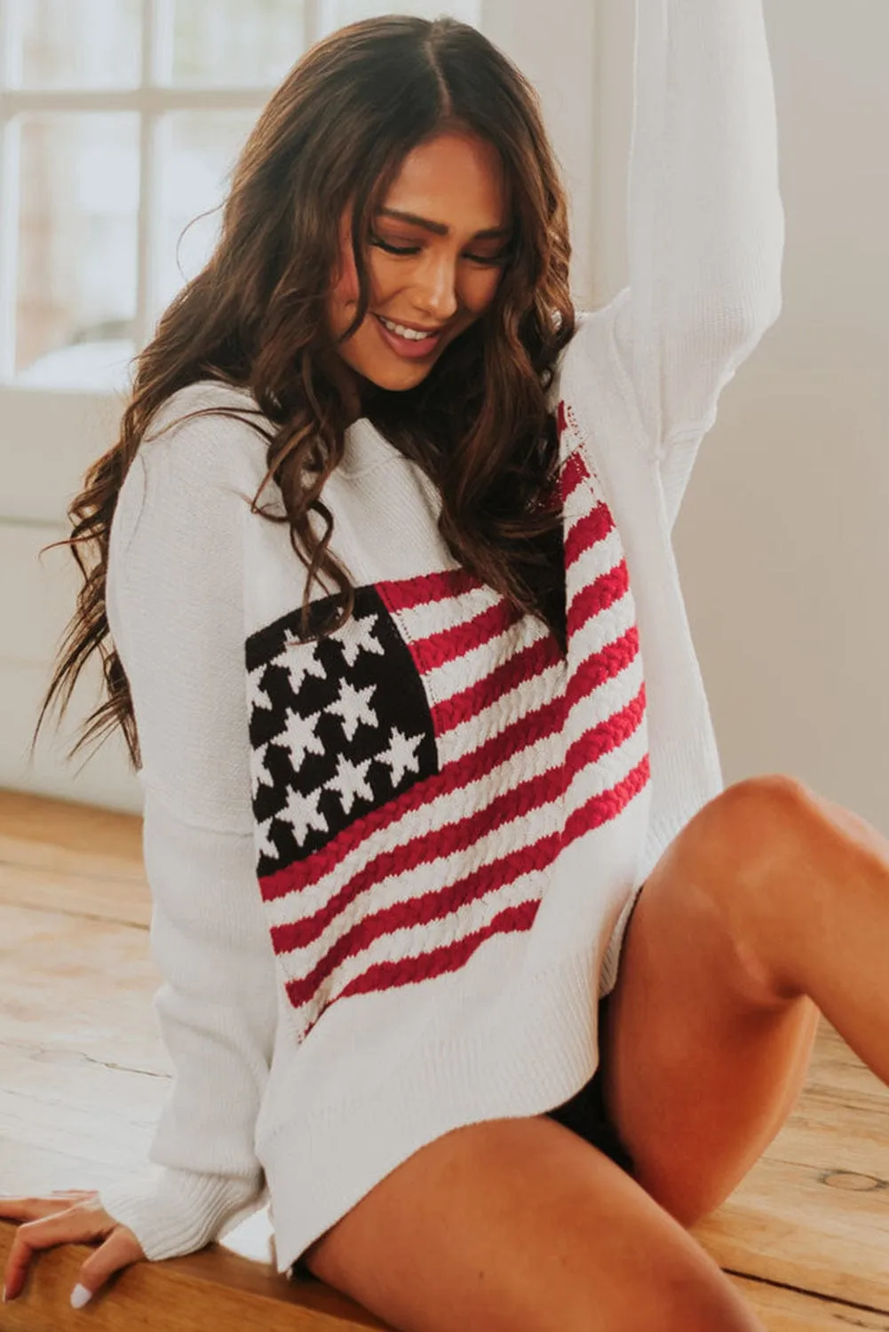 American Flag Knit Pullover