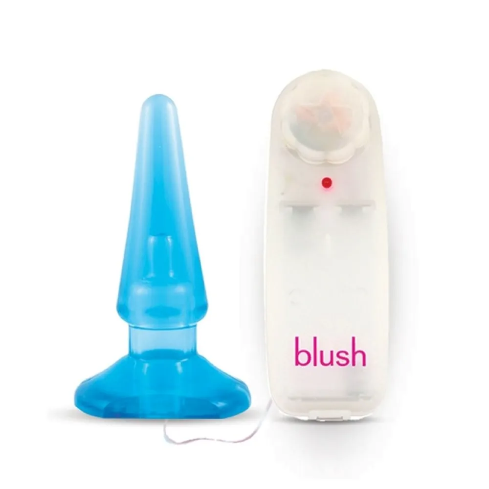 B Yours By Blush® | Basic Pleaser Remote-Control Blue 4.25-Inch Vibrating Anal Plug