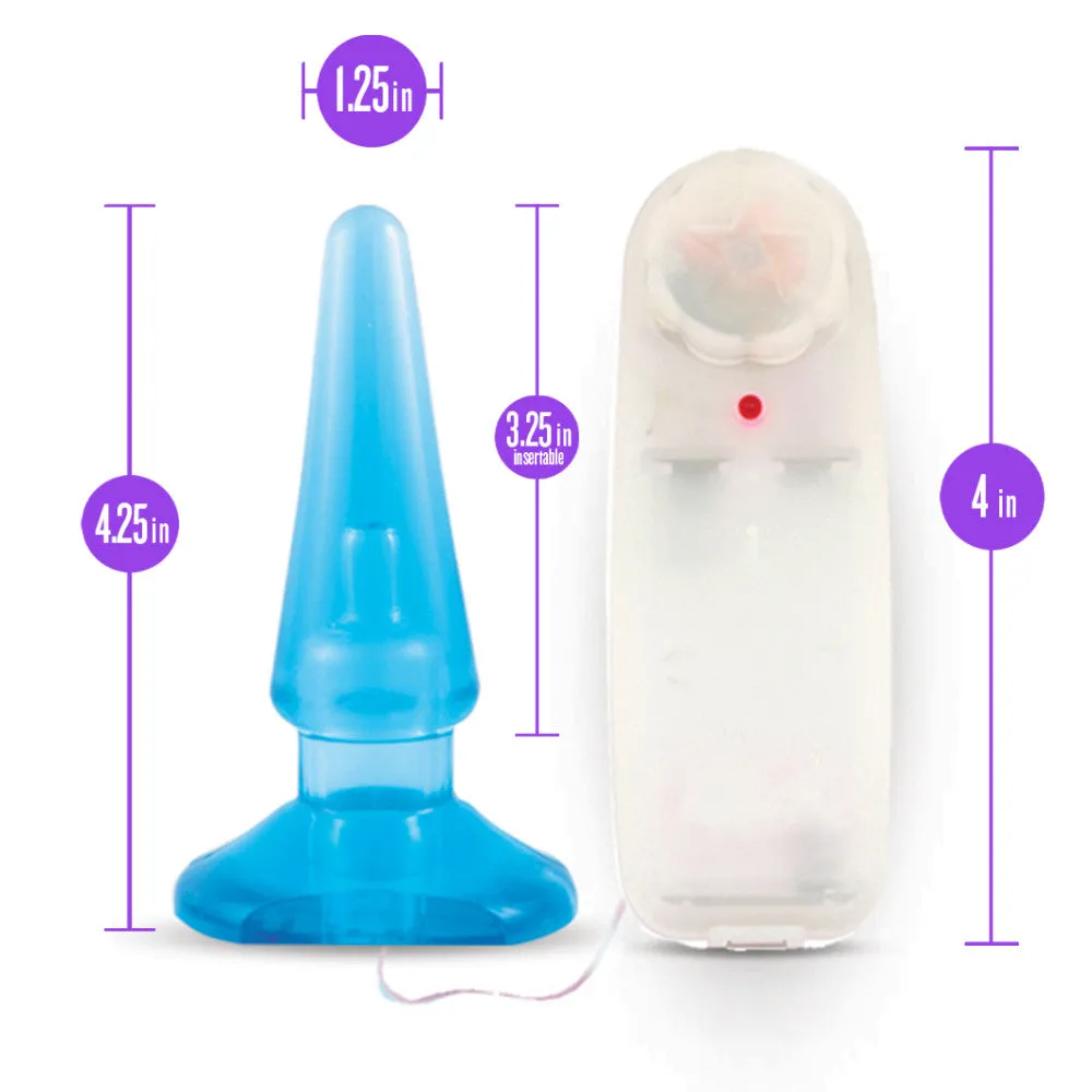 B Yours By Blush® | Basic Pleaser Remote-Control Blue 4.25-Inch Vibrating Anal Plug