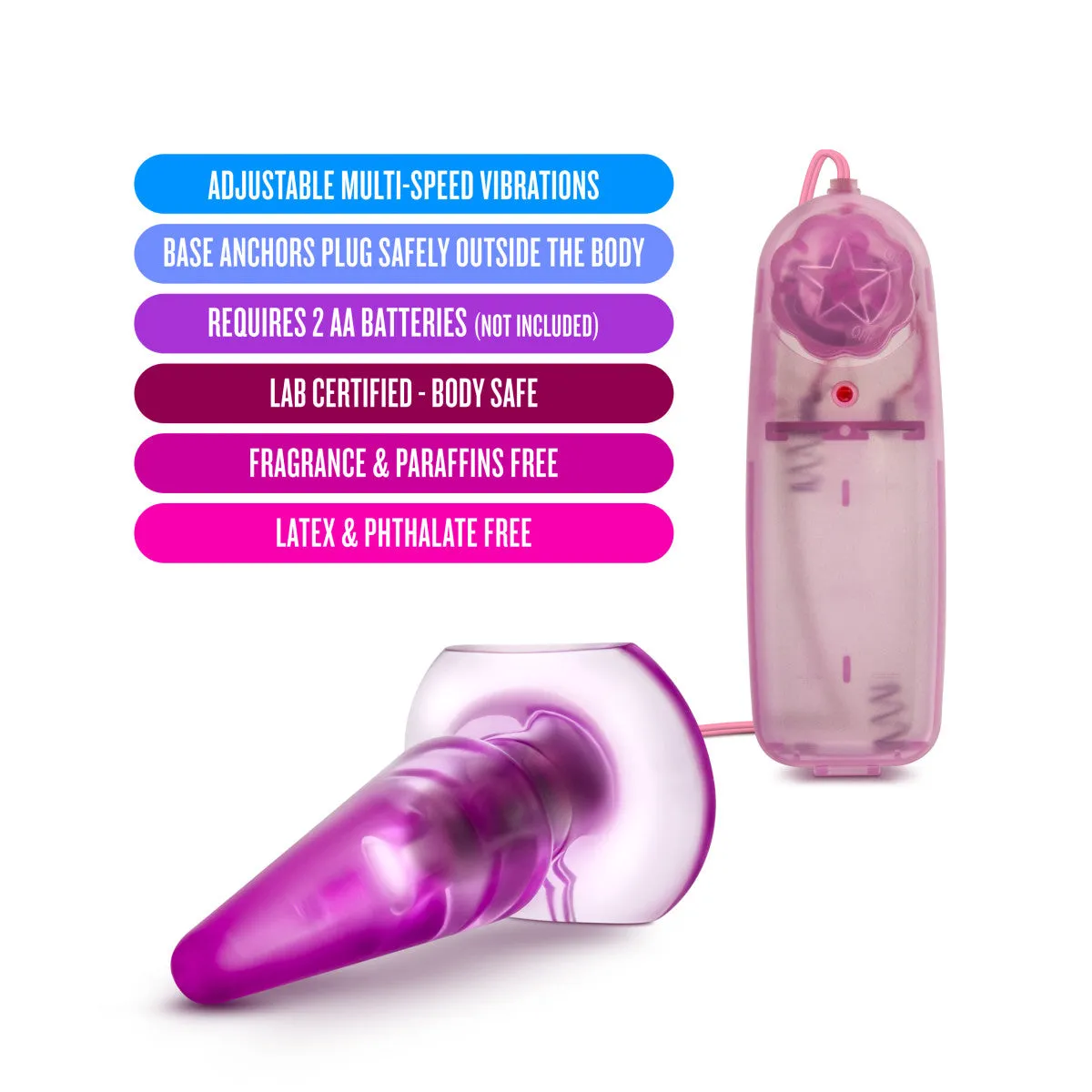 B Yours By Blush® | Basic Pleaser Remote-Control Pink 4-Inch Vibrating Anal Plug