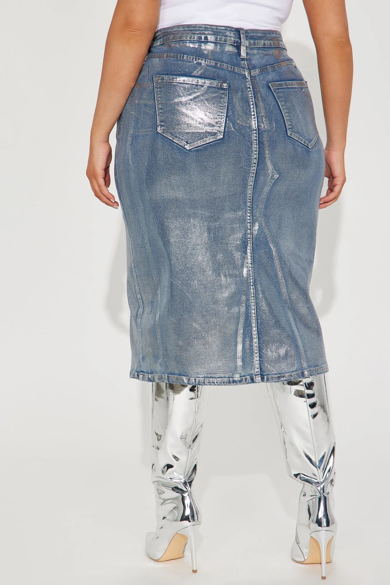 BlackTree Denim Midi Skirt