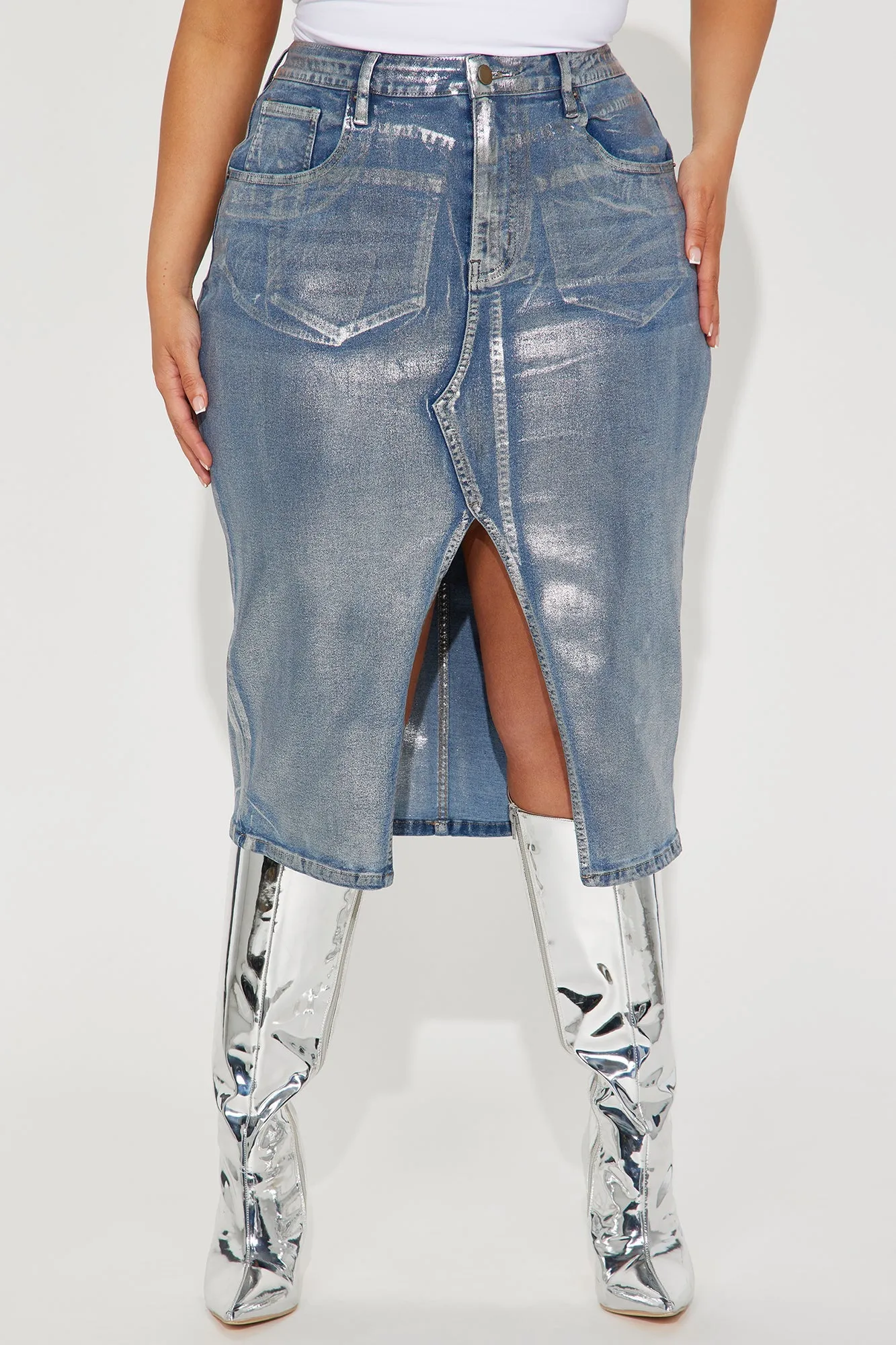 BlackTree Denim Midi Skirt