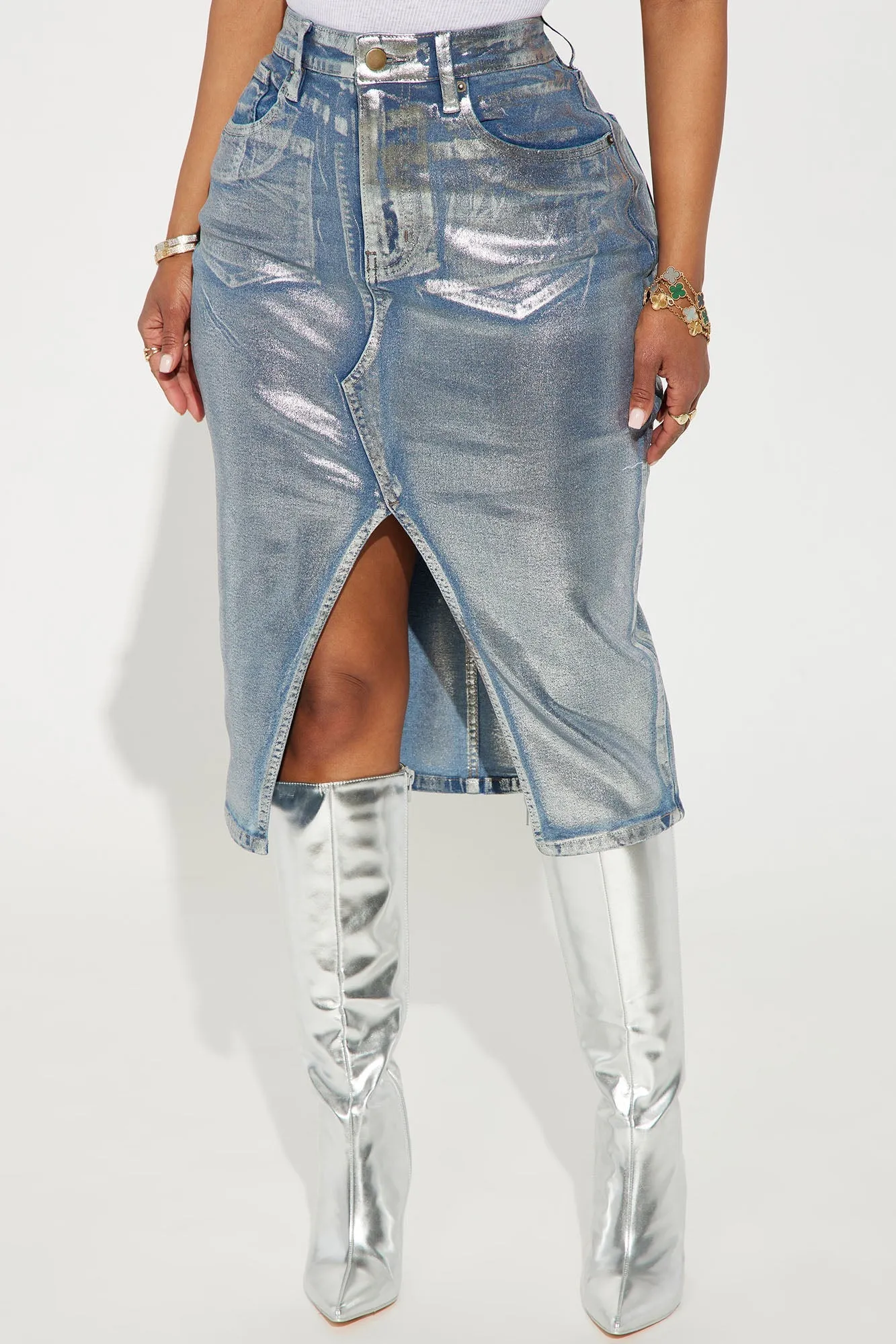 BlackTree Denim Midi Skirt