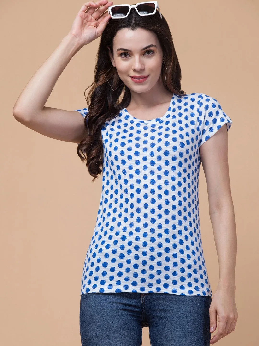 Blue Polka Dot T-Shirt
