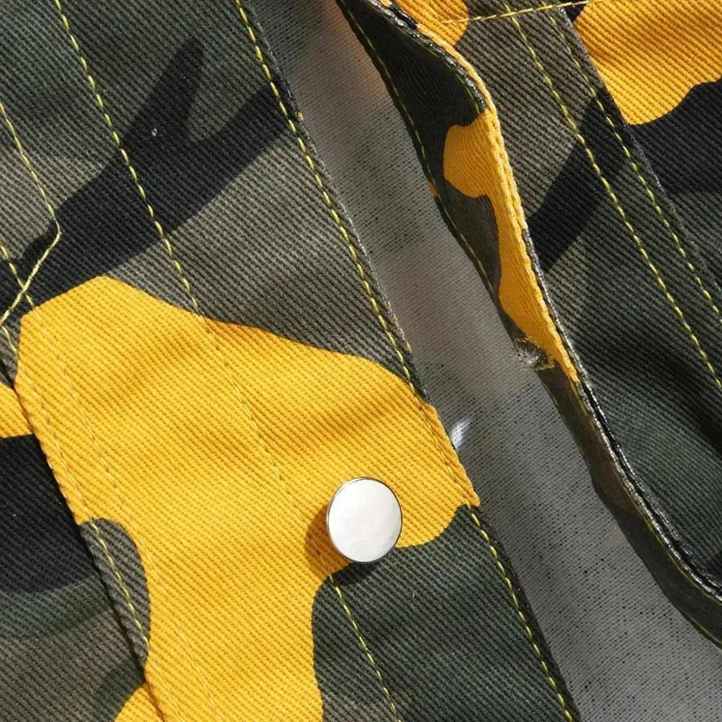 Boho street style regular fit men's jean vest