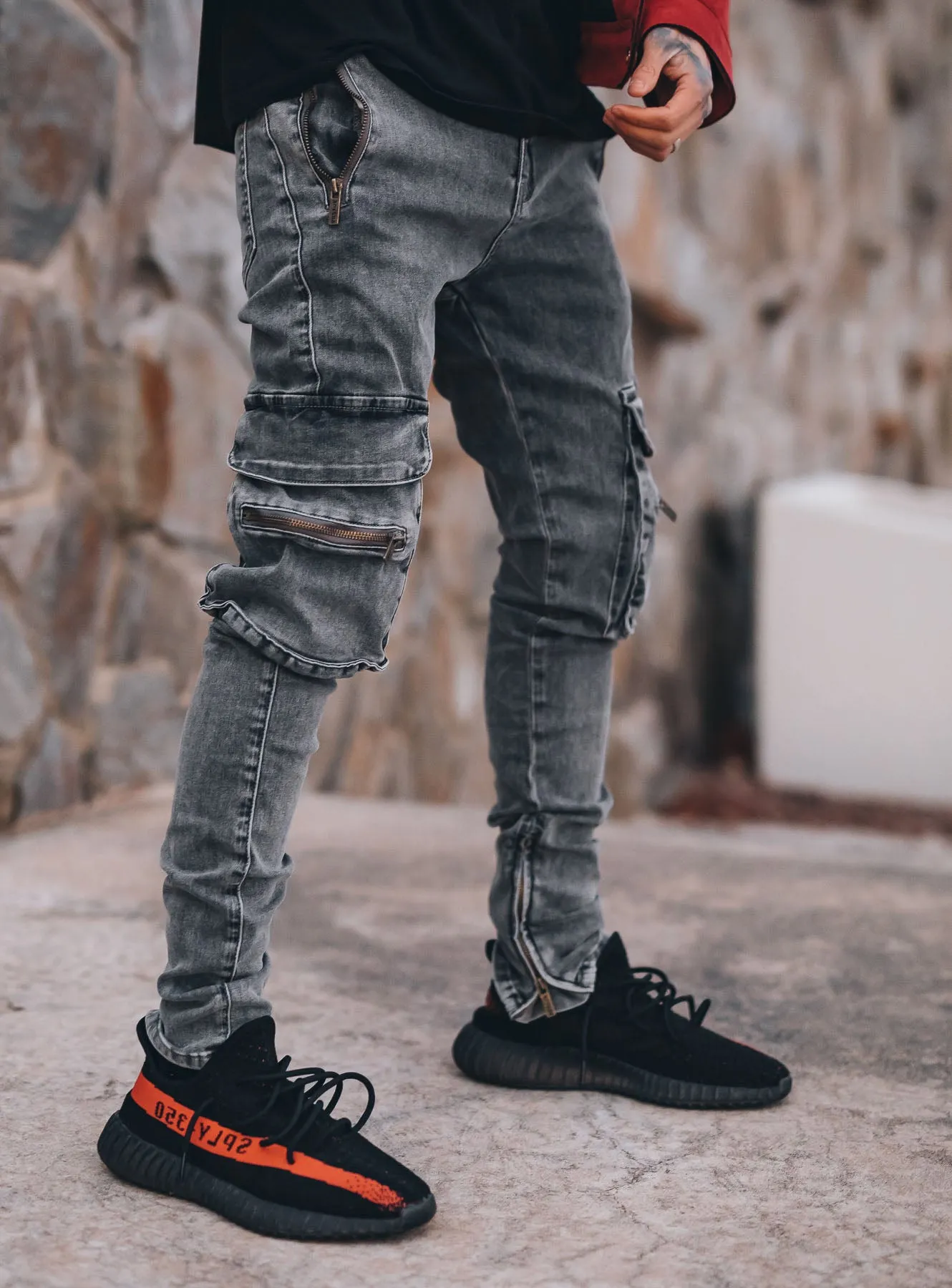 Cargo Jeans V6 in Grey