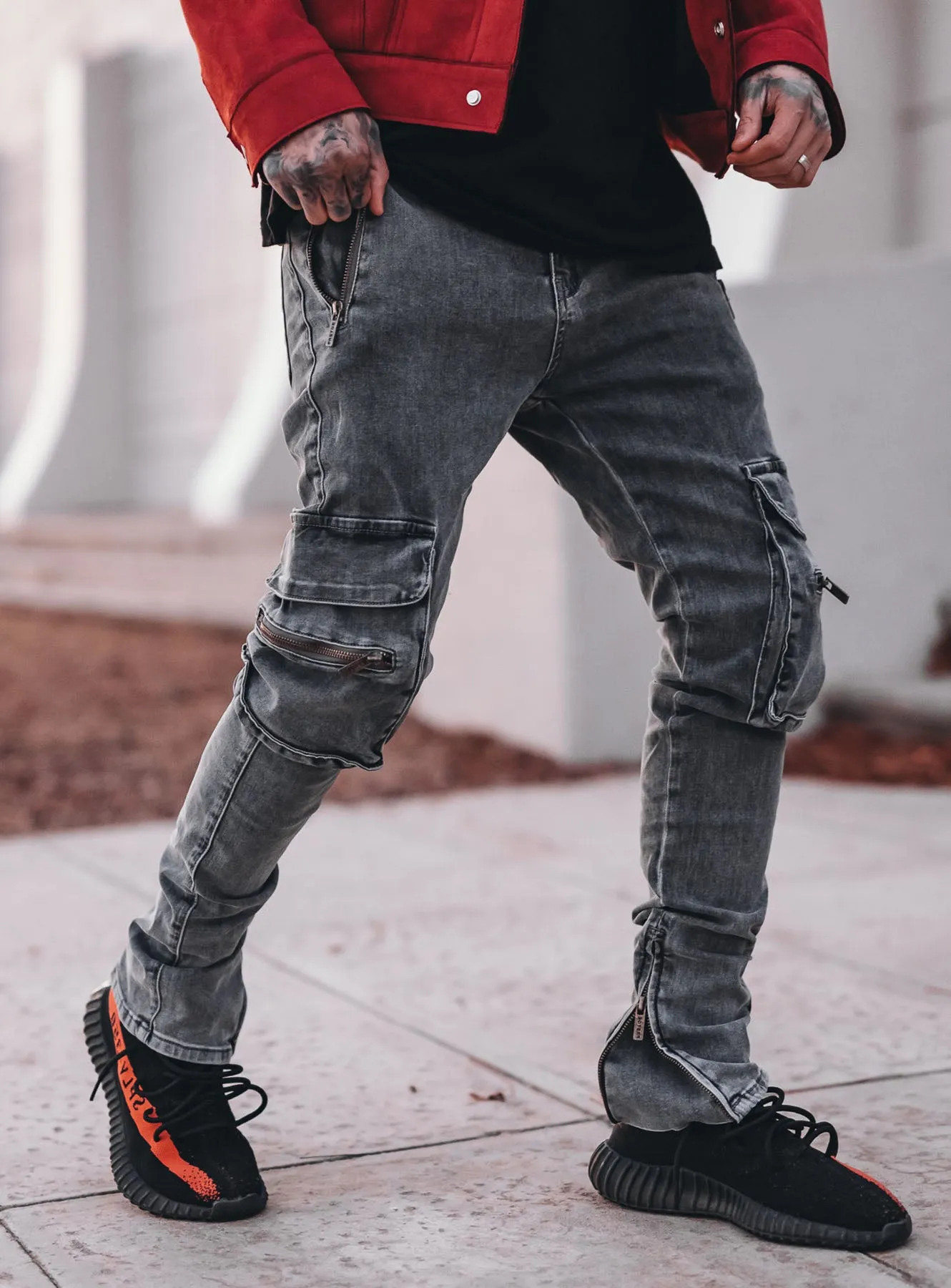 Cargo Jeans V6 in Grey