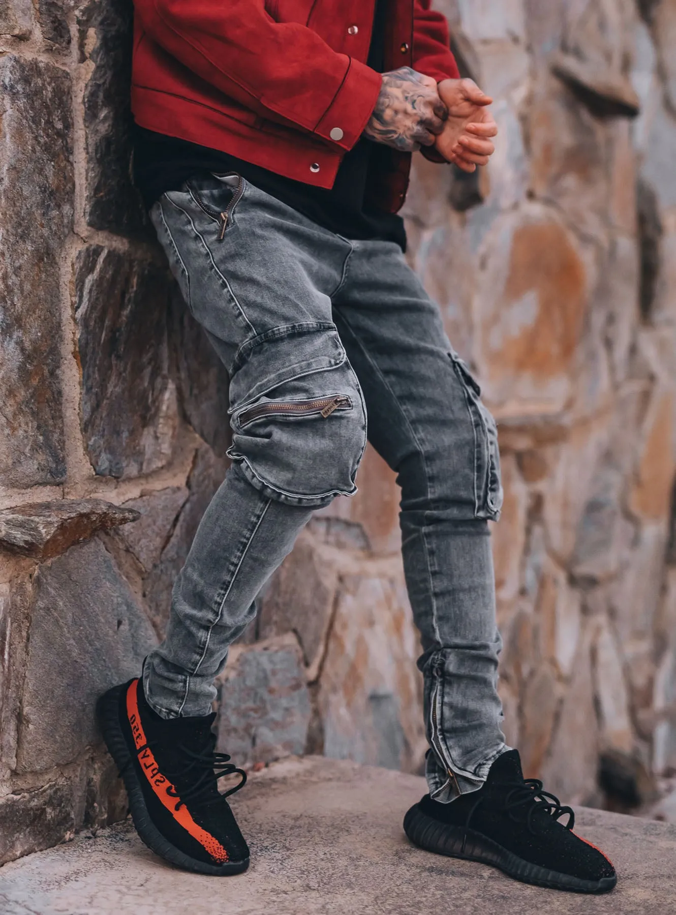 Cargo Jeans V6 in Grey
