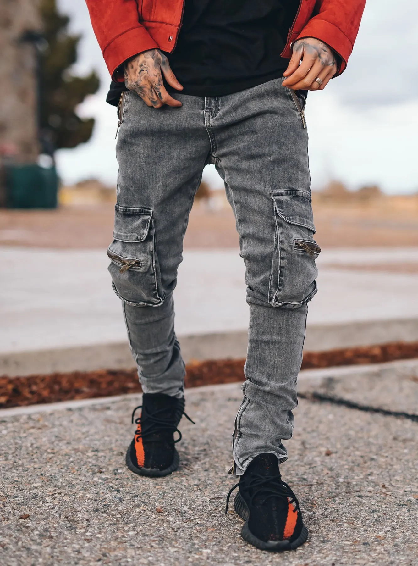 Cargo Jeans V6 in Grey