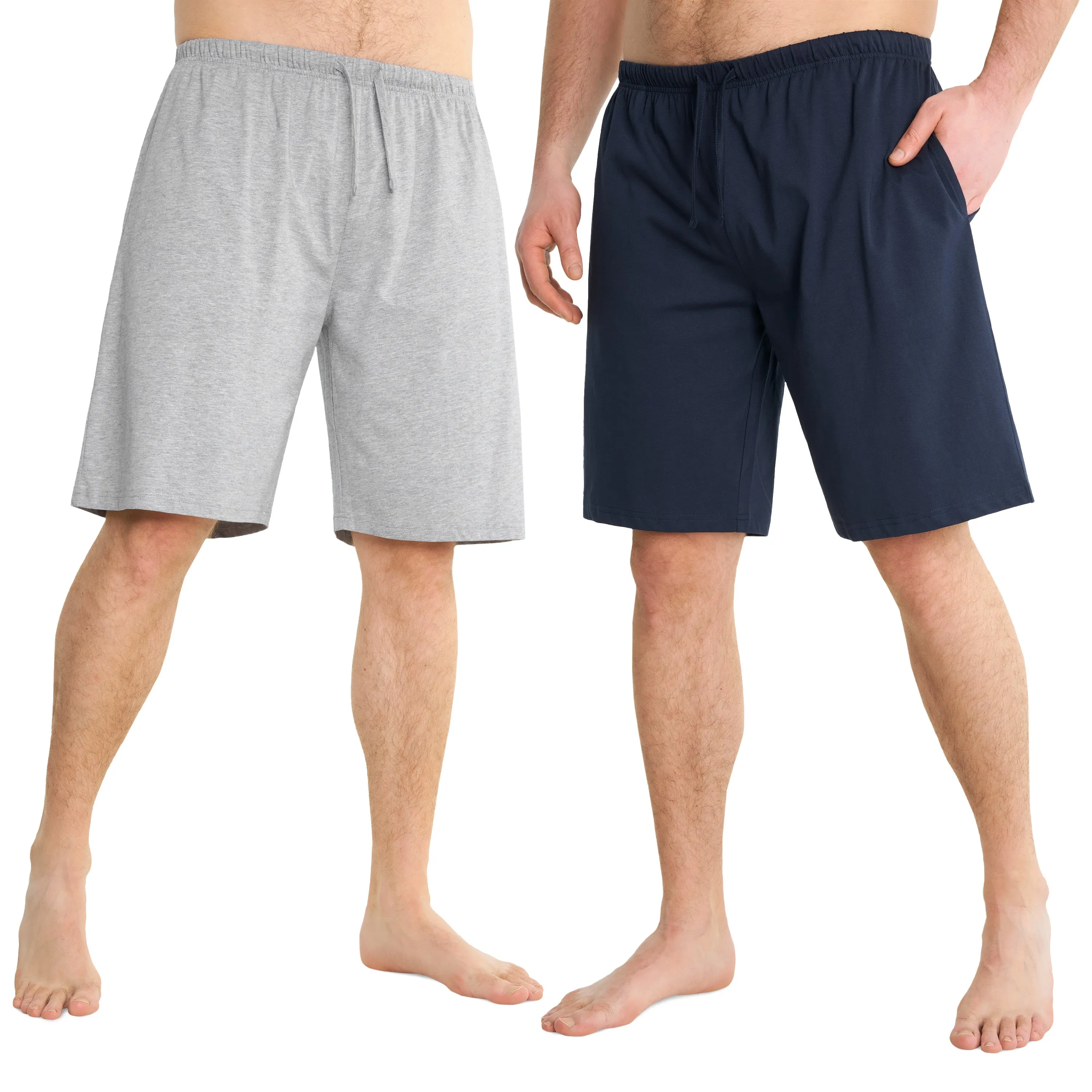 CityComfort Cotton Pyjama Shorts with Elasticated Waist for Men - 2 Pack