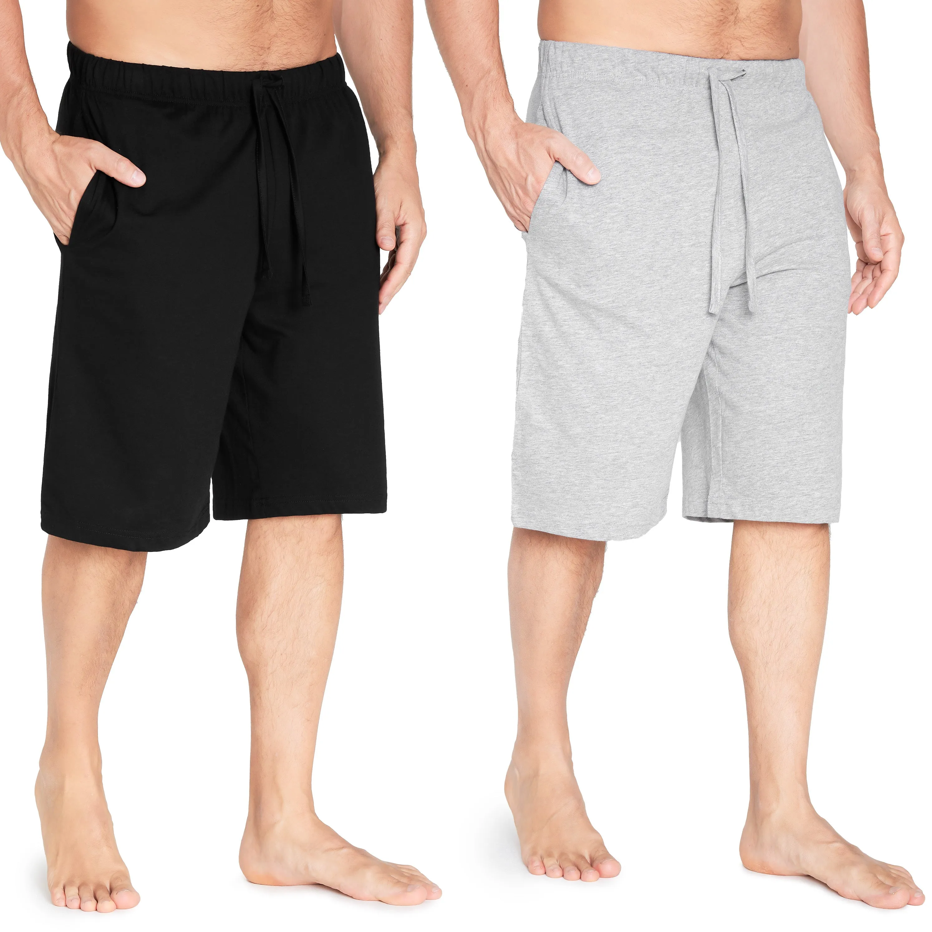 CityComfort Cotton Pyjama Shorts with Elasticated Waist for Men - 2 Pack