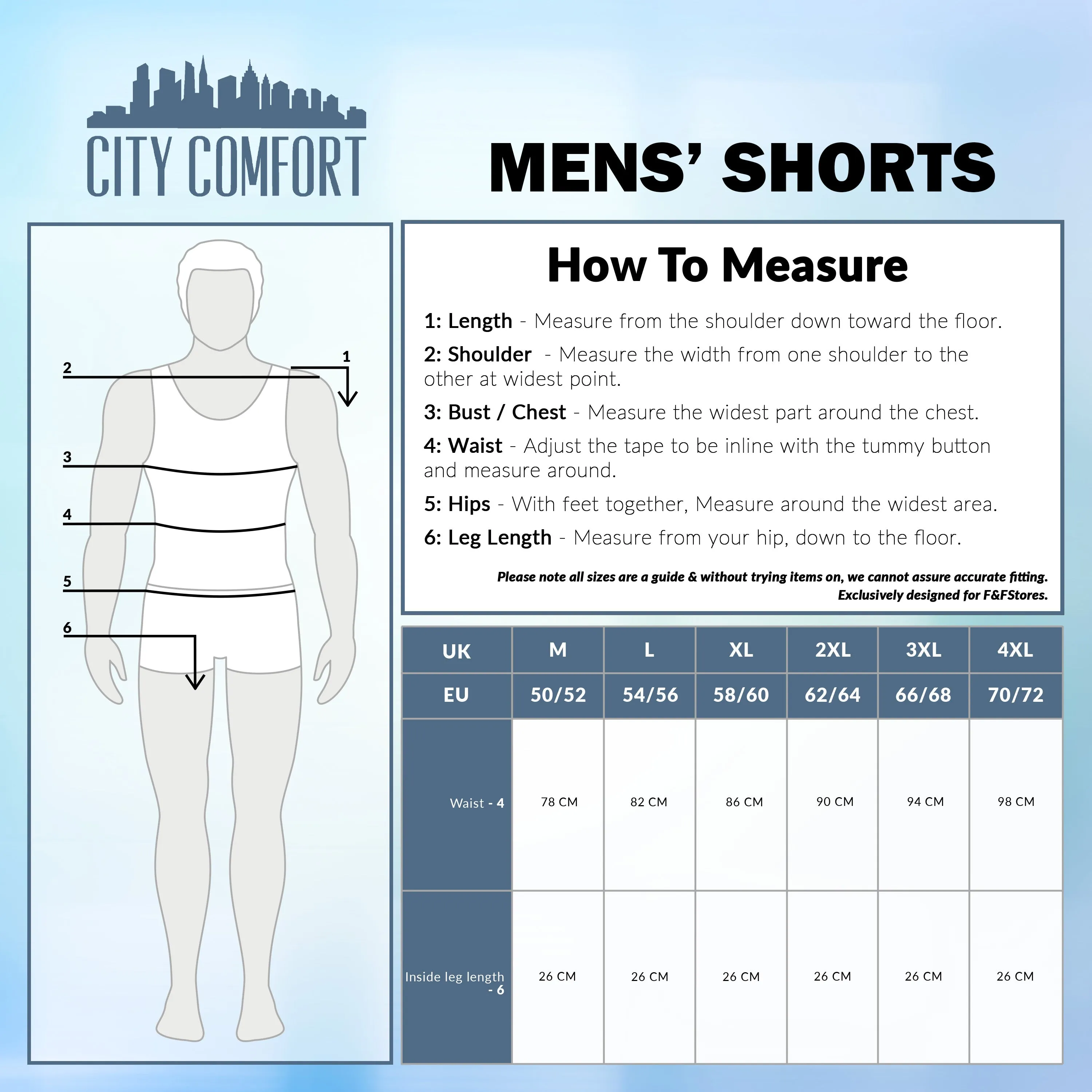 CityComfort Cotton Pyjama Shorts with Elasticated Waist for Men - 2 Pack