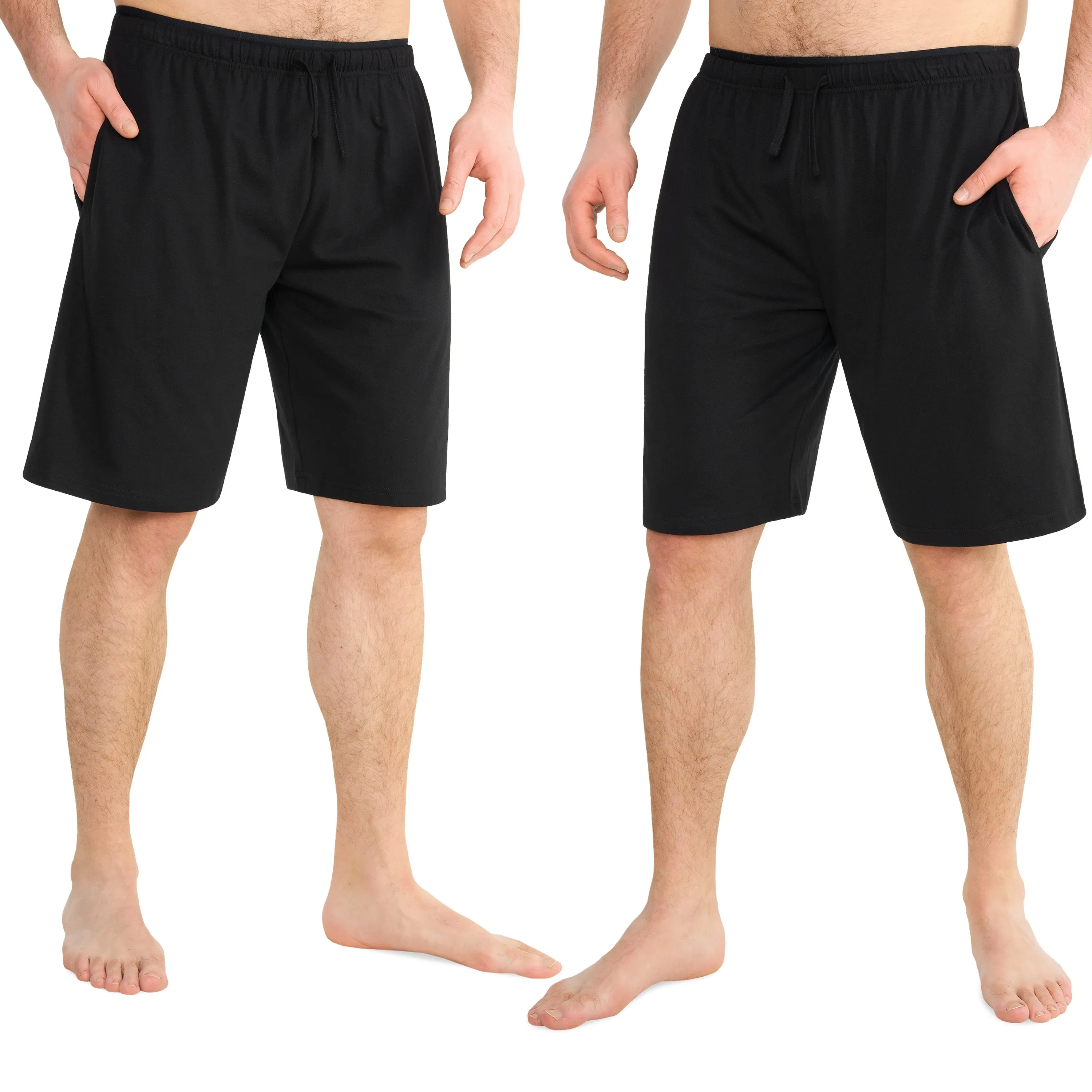CityComfort Cotton Pyjama Shorts with Elasticated Waist for Men - 2 Pack
