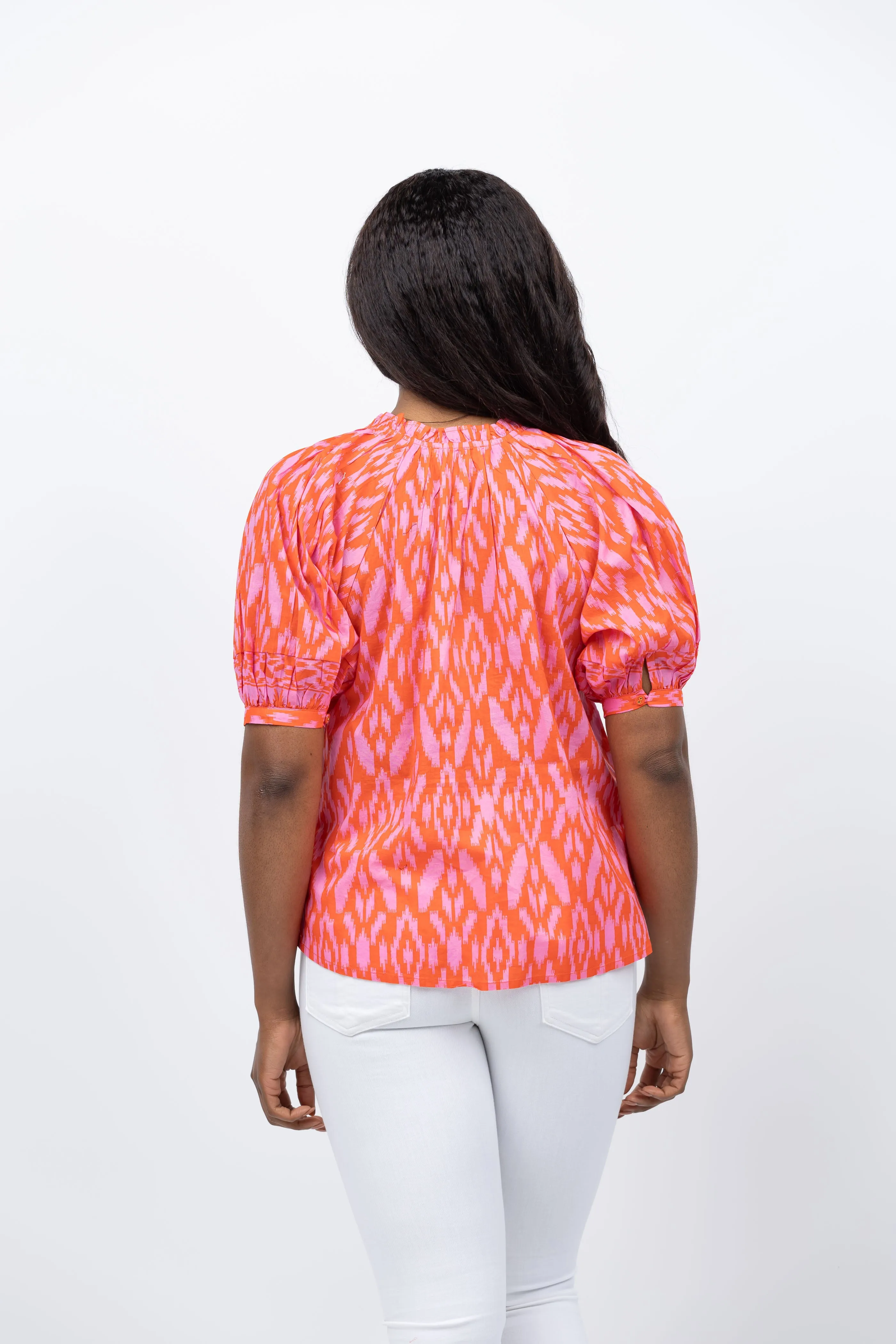 Cleobella Malinda Blouse in Jaipur Ikat Print