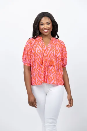 Cleobella Malinda Blouse in Jaipur Ikat Print