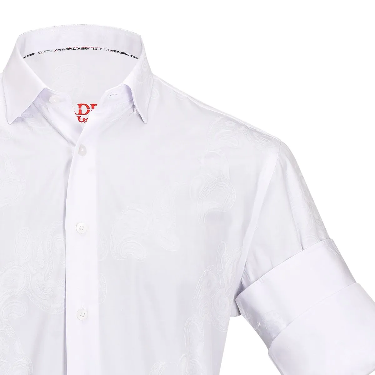 CM04625 - Cuadra white casual dress long sleeve cotton shirt for men