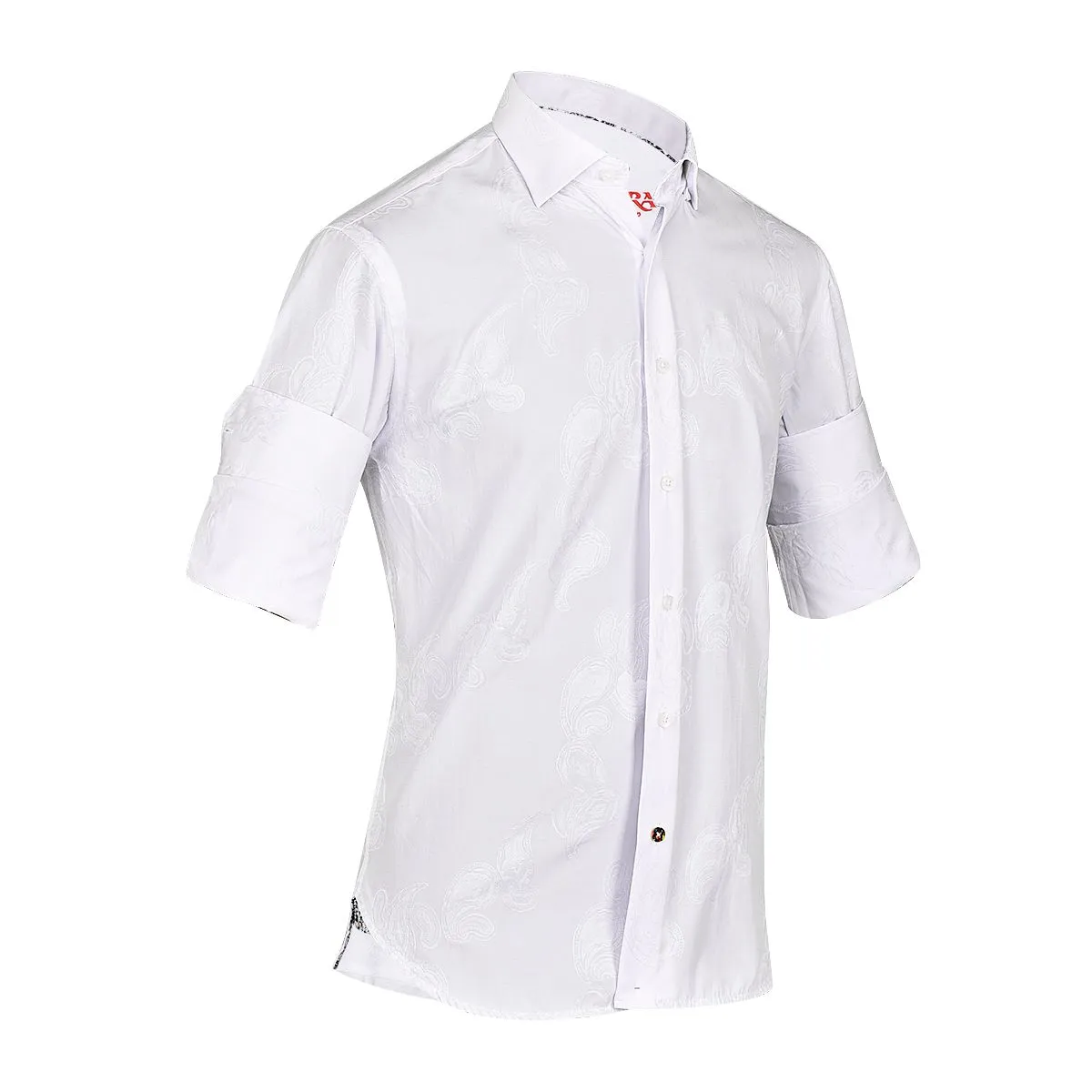 CM04625 - Cuadra white casual dress long sleeve cotton shirt for men