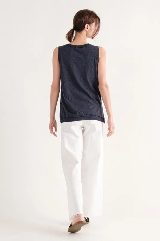Contrast Rib Tank Top