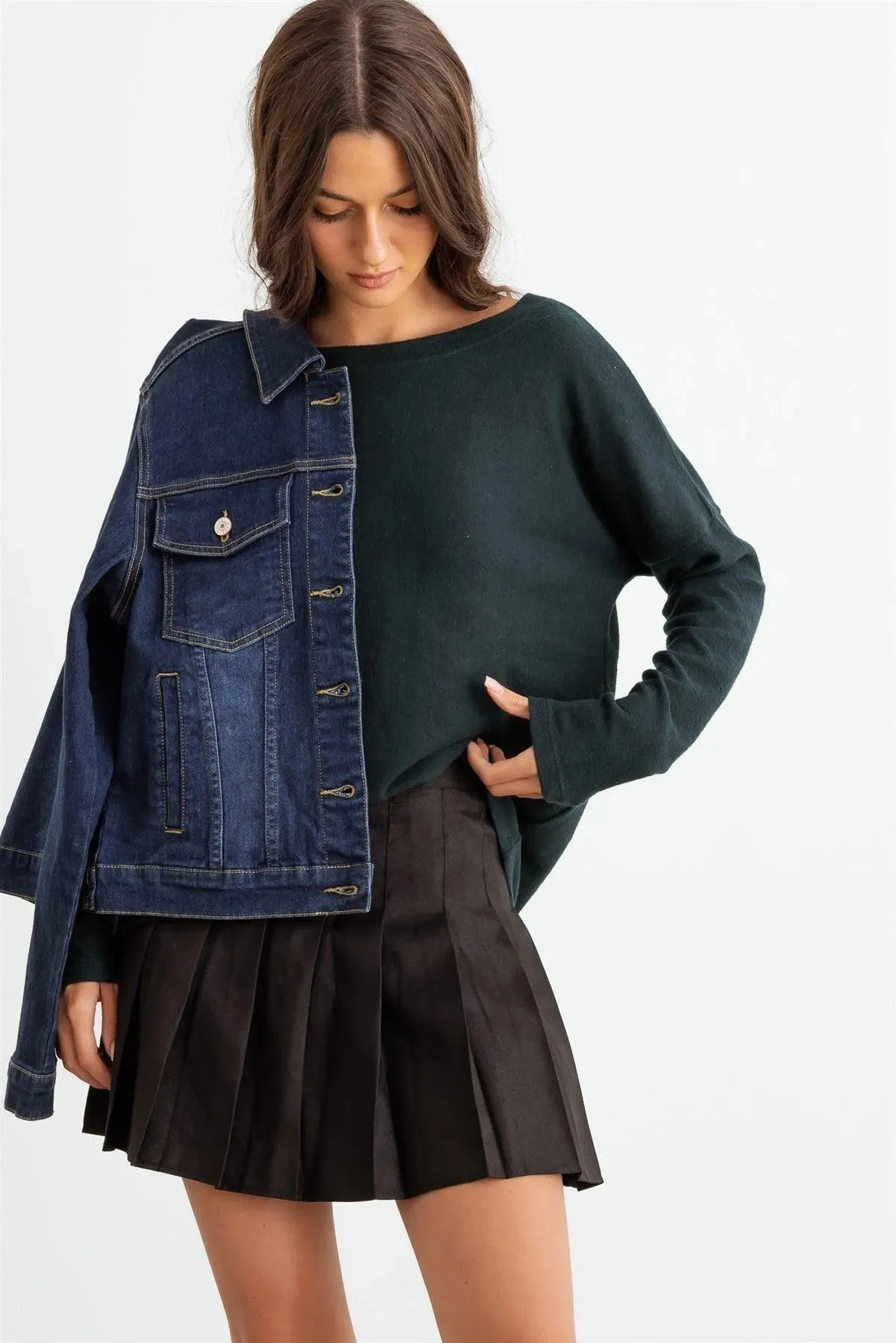 Denim  Button-Up Four Pocket Long Sleeve Jacket