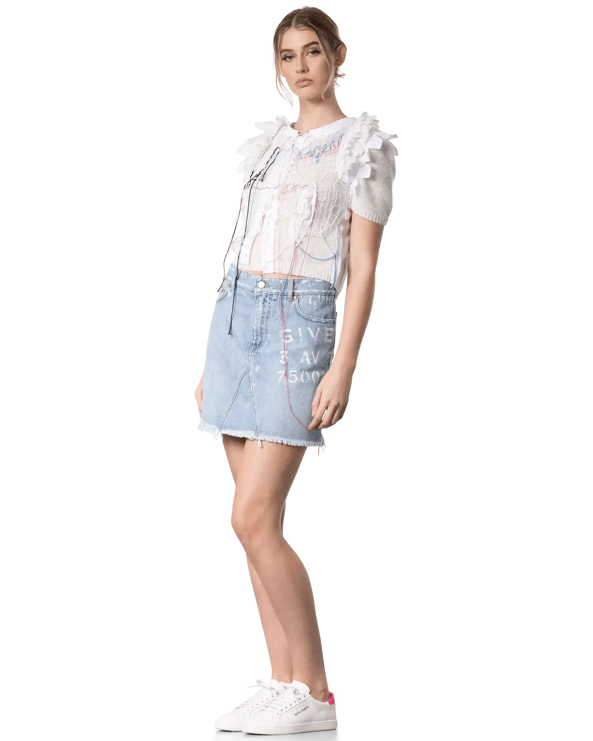 Denim Mini Skirt With Logo