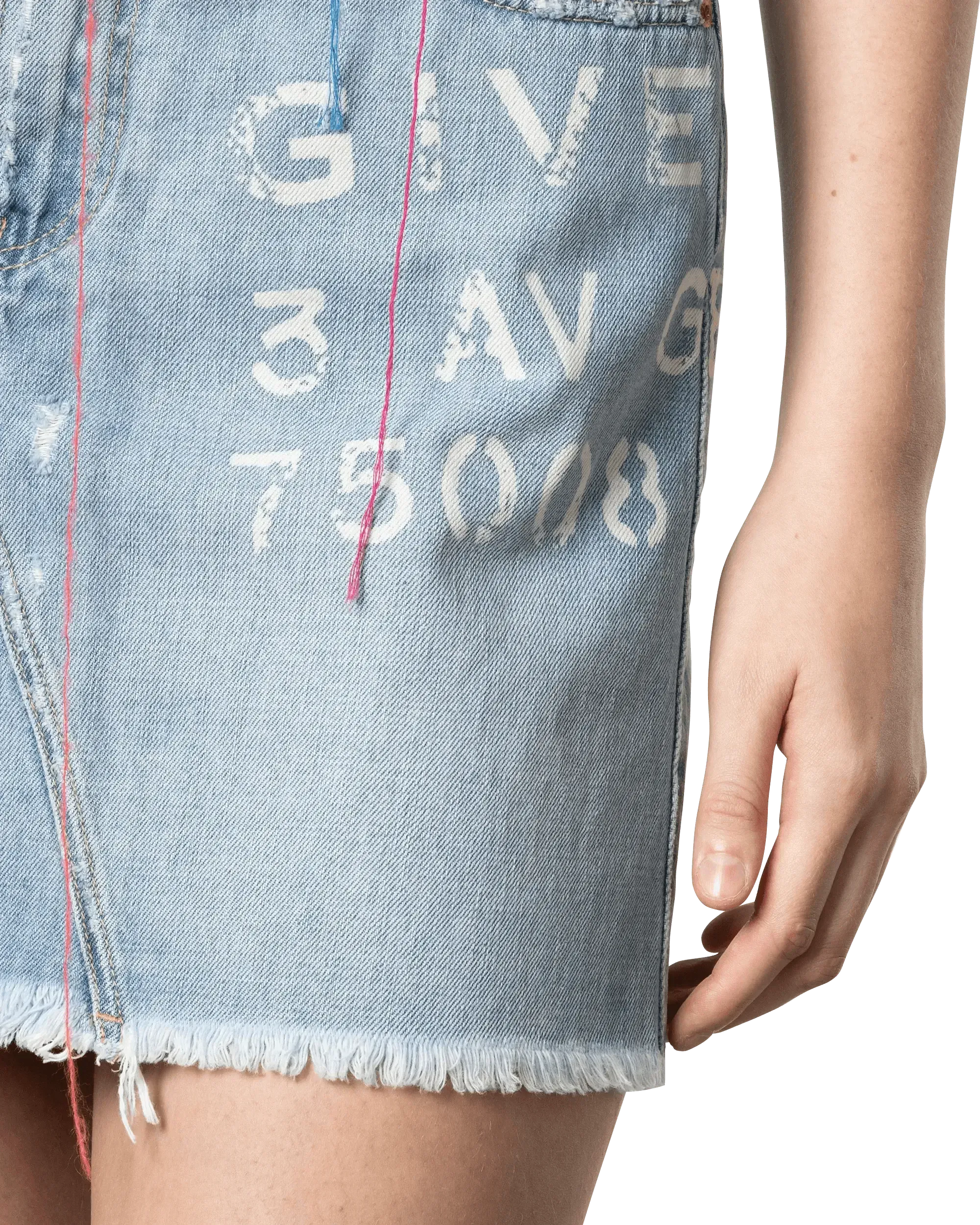 Denim Mini Skirt With Logo