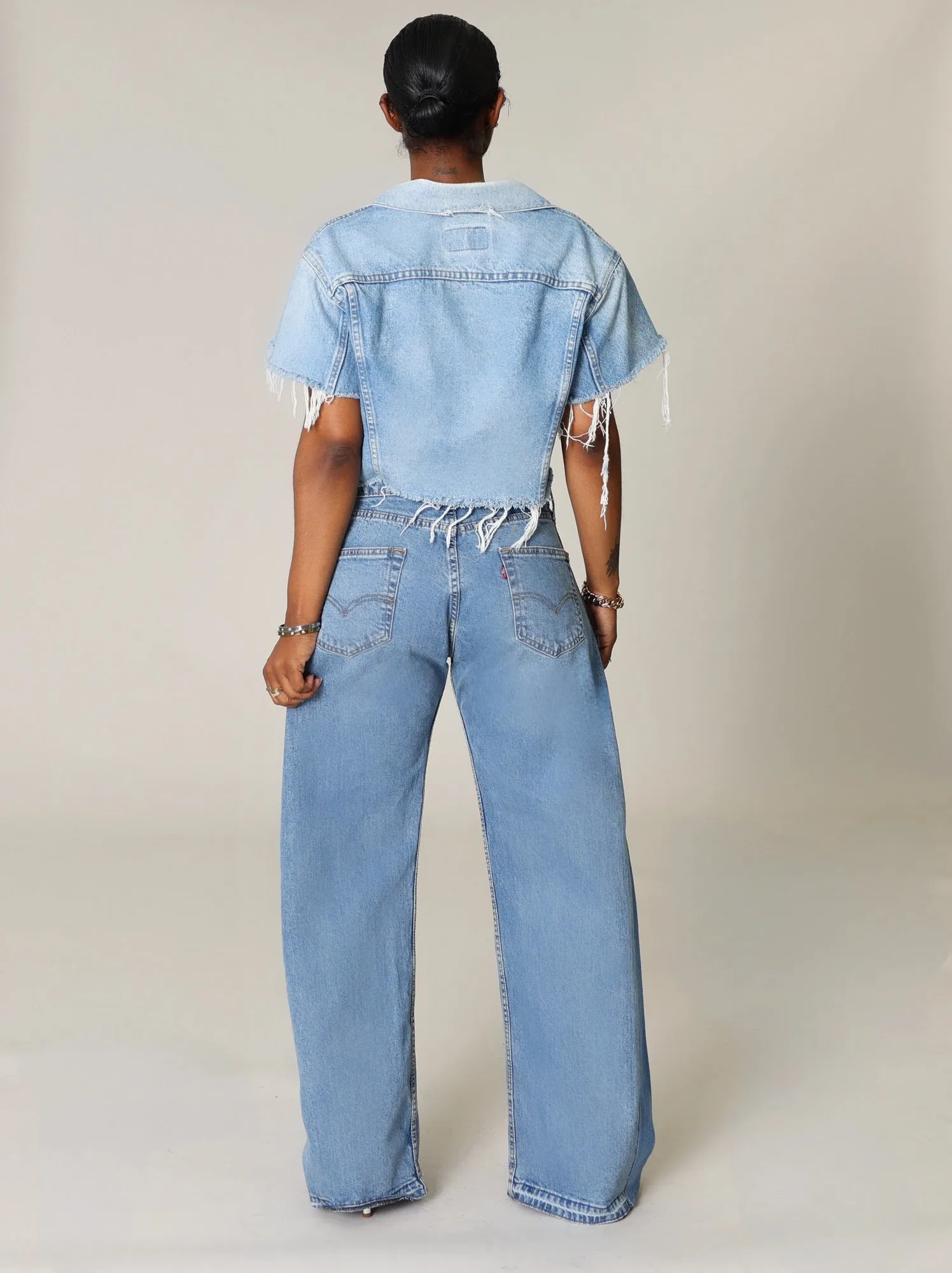 DENIM WIDE LEG JEANS