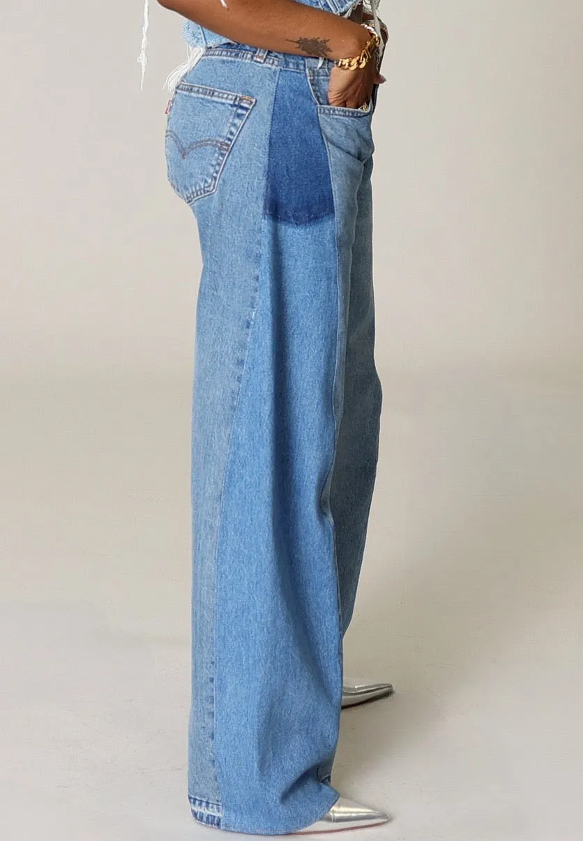 DENIM WIDE LEG JEANS