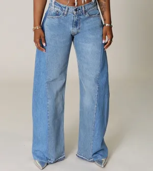 DENIM WIDE LEG JEANS