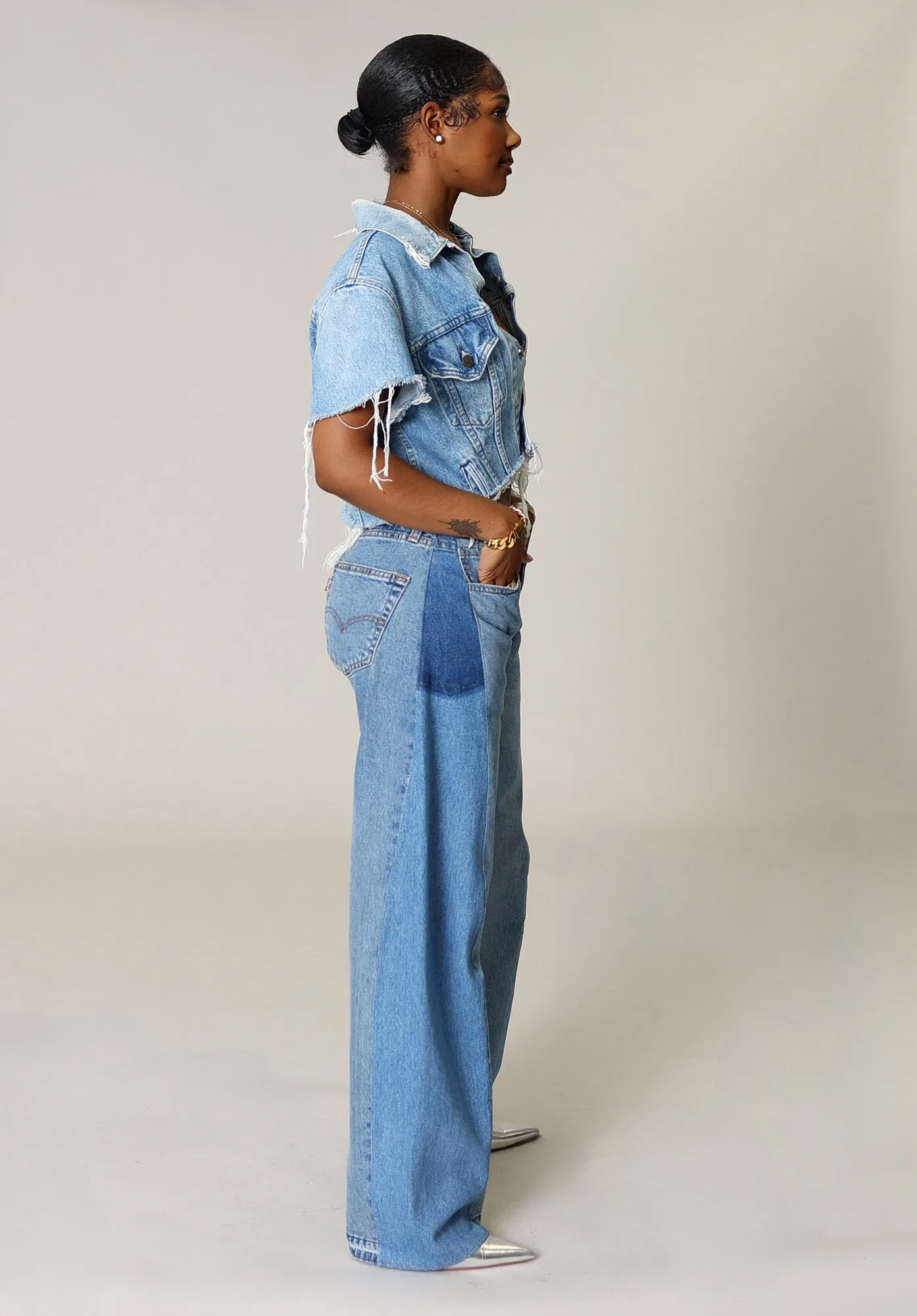 DENIM WIDE LEG JEANS