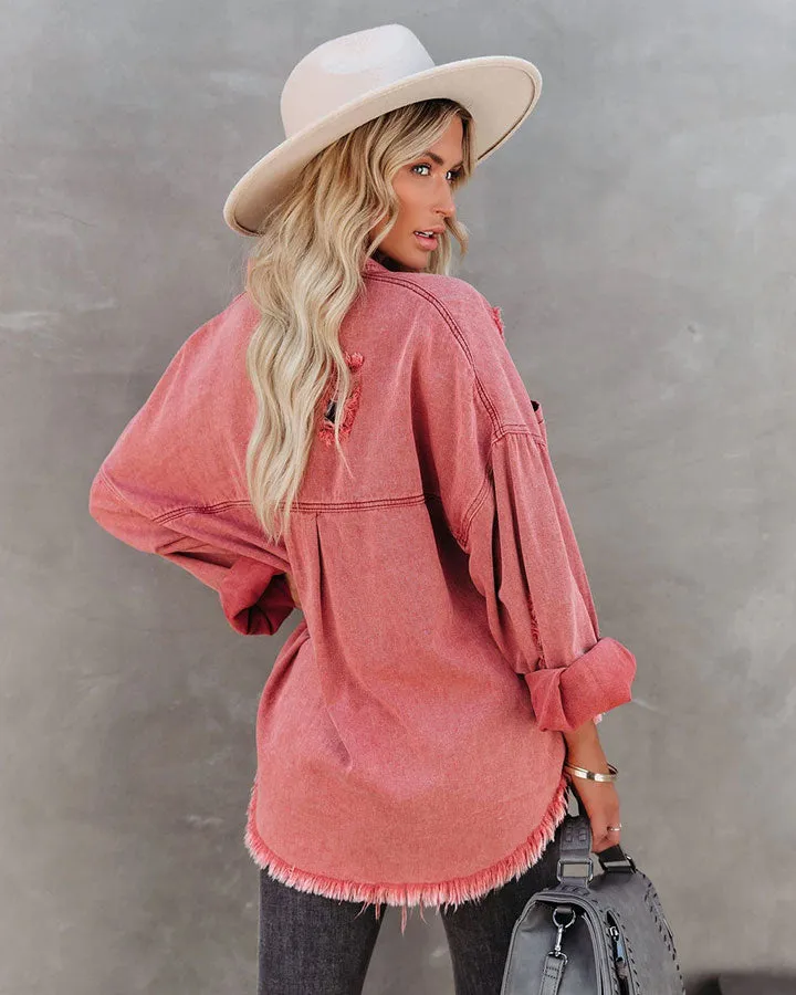 Distressed Tassel Loose Denim Jacket