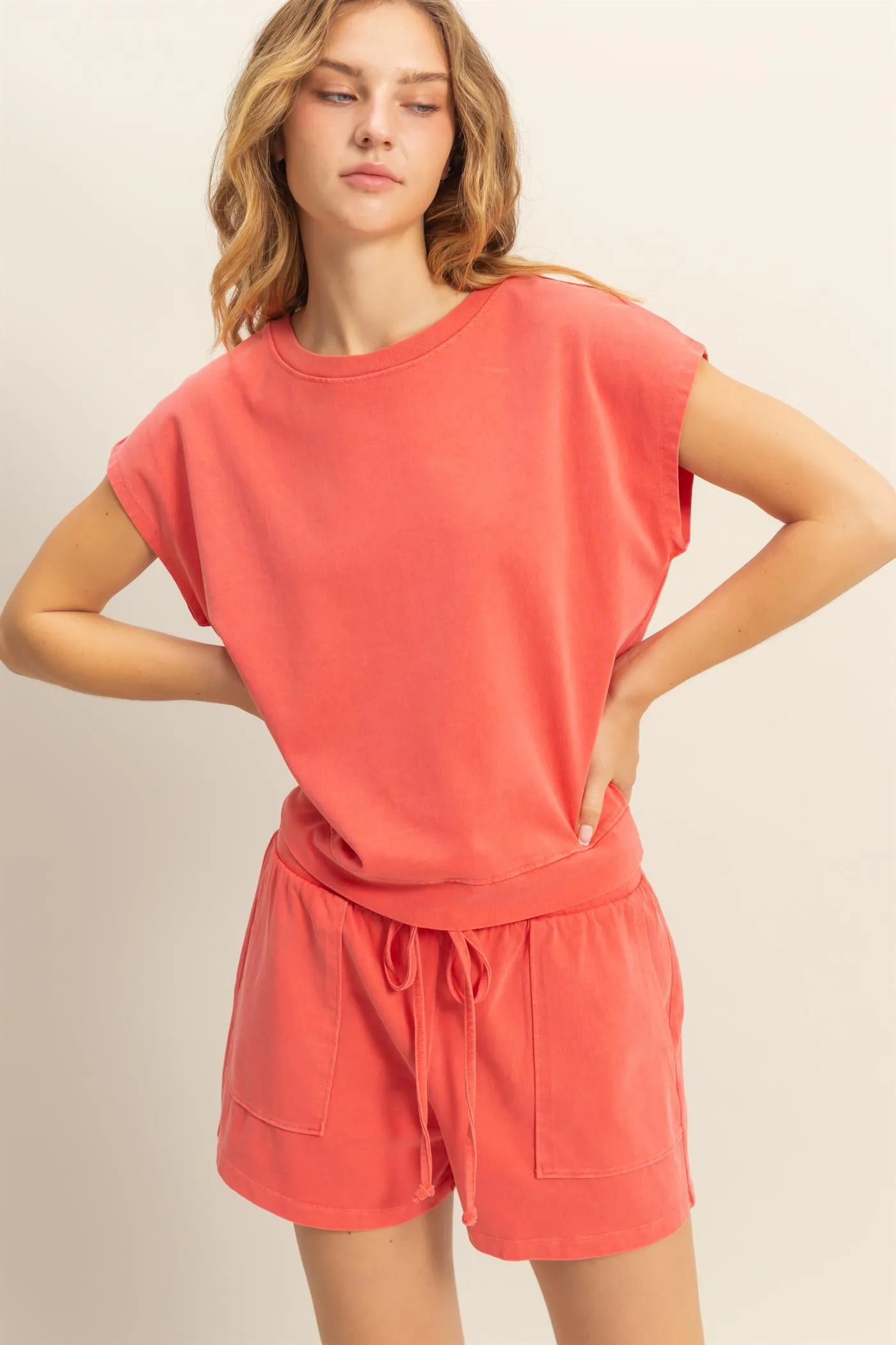 DZ25A913-SET-Matching Top And Shorts Set