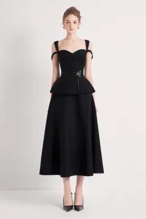Freya A-line Draped Polycotton Midi Skirt