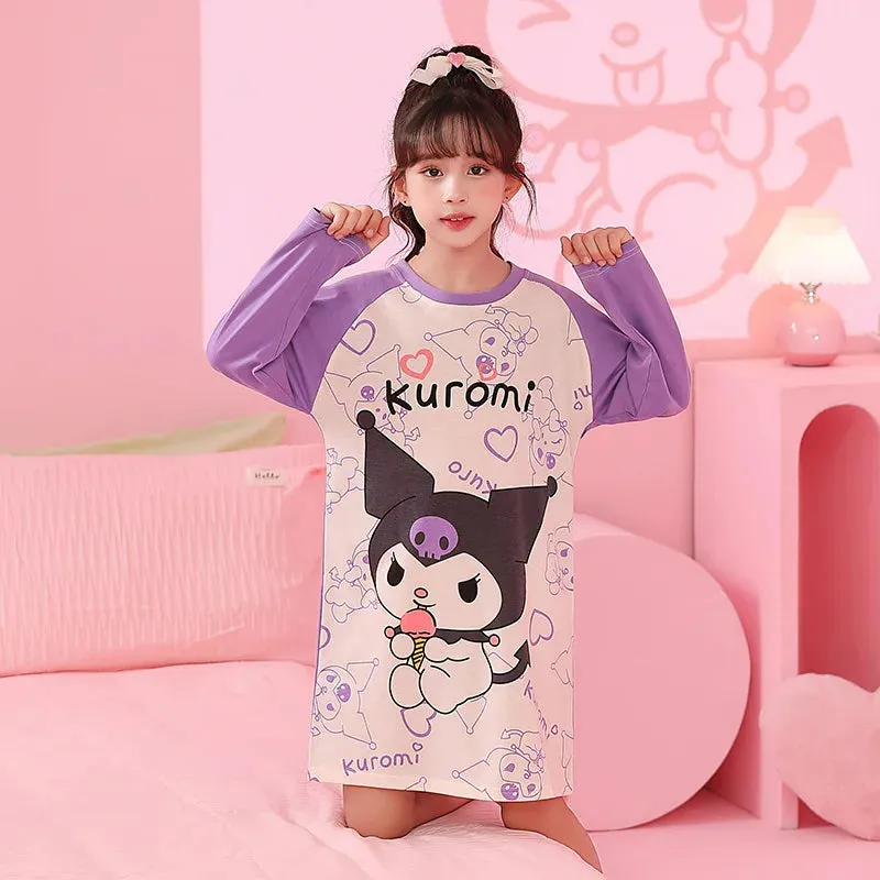 Girls' Sleeping Skirts Home Furnishings, Big Children's Home Furnishings, Children's Skirts, Cartoon Pattern Children's Clothing