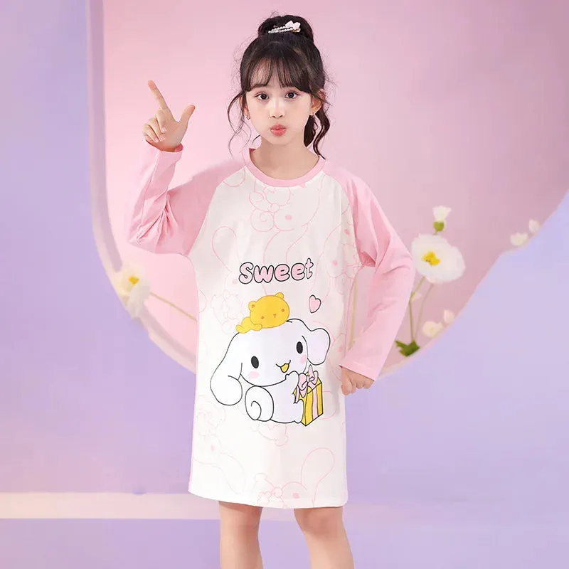 Girls' Sleeping Skirts Home Furnishings, Big Children's Home Furnishings, Children's Skirts, Cartoon Pattern Children's Clothing