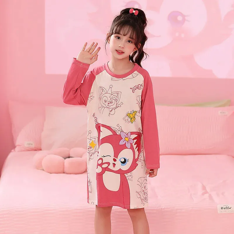 Girls' Sleeping Skirts Home Furnishings, Big Children's Home Furnishings, Children's Skirts, Cartoon Pattern Children's Clothing
