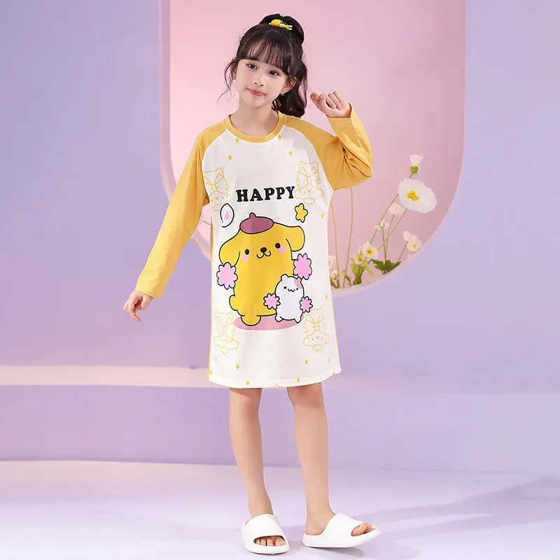 Girls' Sleeping Skirts Home Furnishings, Big Children's Home Furnishings, Children's Skirts, Cartoon Pattern Children's Clothing