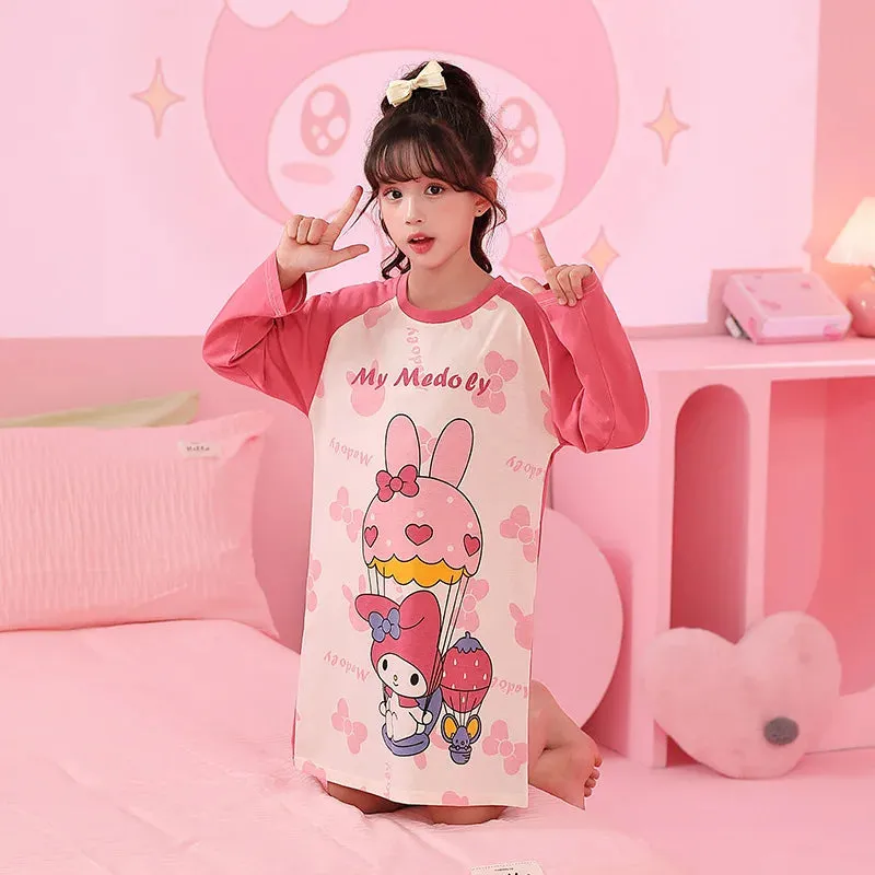 Girls' Sleeping Skirts Home Furnishings, Big Children's Home Furnishings, Children's Skirts, Cartoon Pattern Children's Clothing