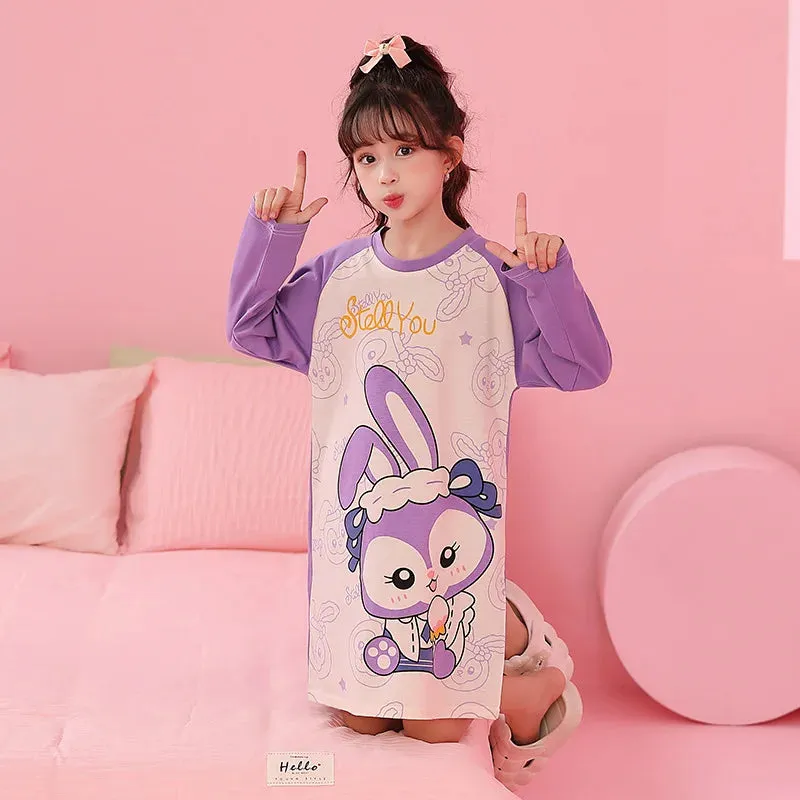 Girls' Sleeping Skirts Home Furnishings, Big Children's Home Furnishings, Children's Skirts, Cartoon Pattern Children's Clothing