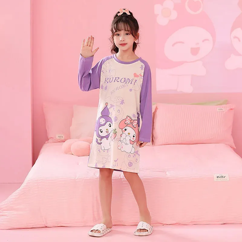 Girls' Sleeping Skirts Home Furnishings, Big Children's Home Furnishings, Children's Skirts, Cartoon Pattern Children's Clothing