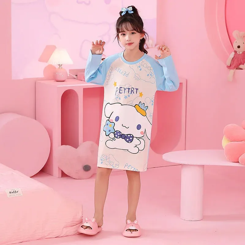 Girls' Sleeping Skirts Home Furnishings, Big Children's Home Furnishings, Children's Skirts, Cartoon Pattern Children's Clothing