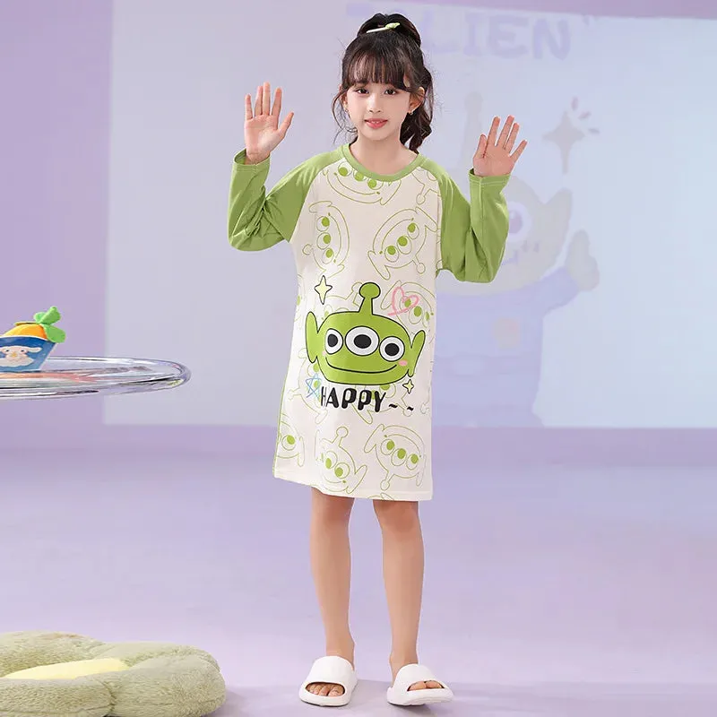 Girls' Sleeping Skirts Home Furnishings, Big Children's Home Furnishings, Children's Skirts, Cartoon Pattern Children's Clothing
