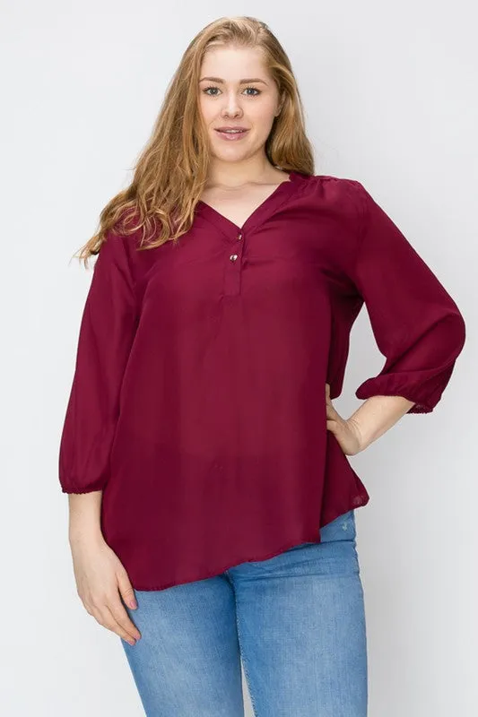 HI Curvy Plus Size Women Simple Blouse